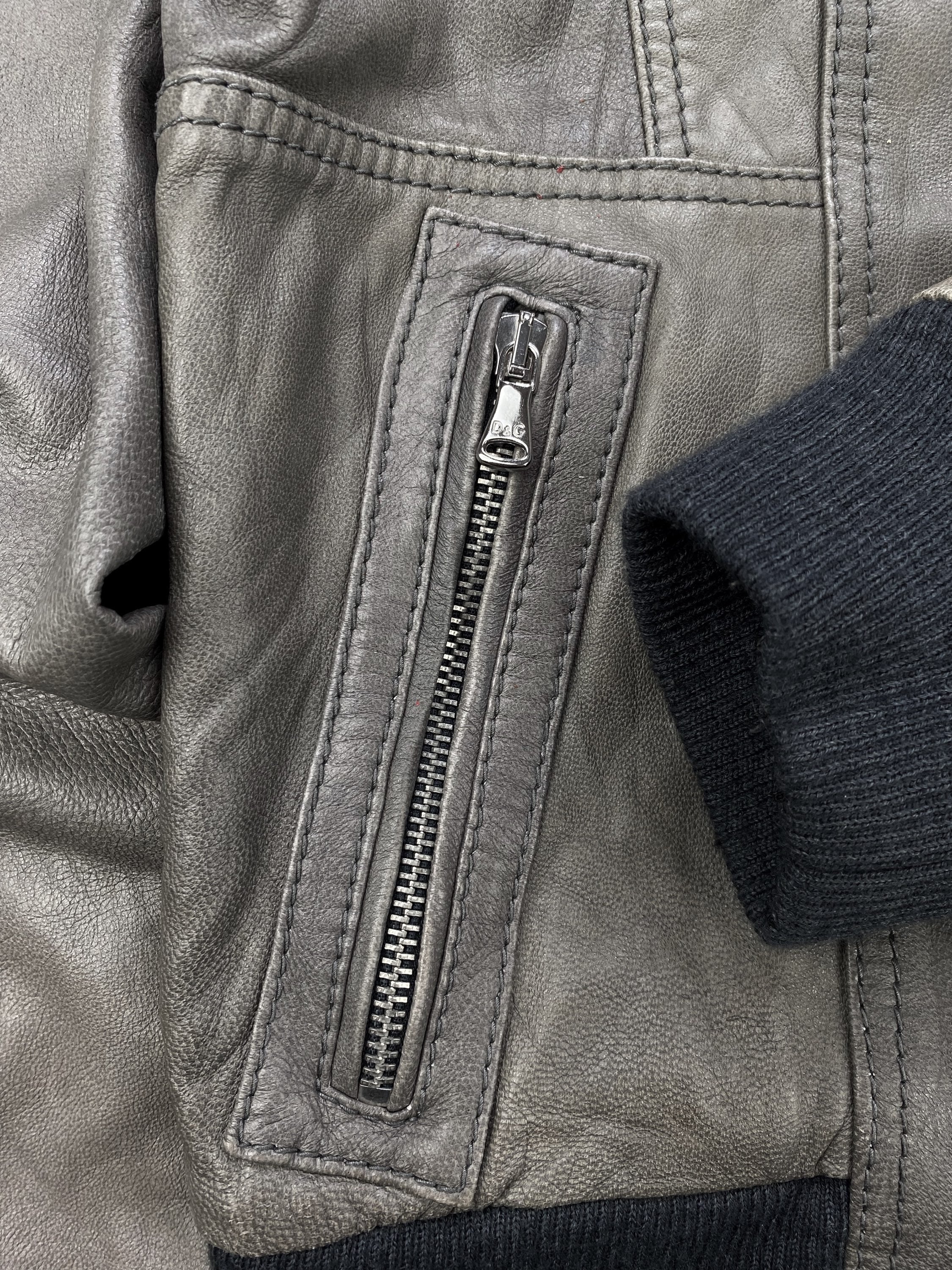 00s Dolce &amp; Gabbana Lambskin Ribbed Leather Jacket
