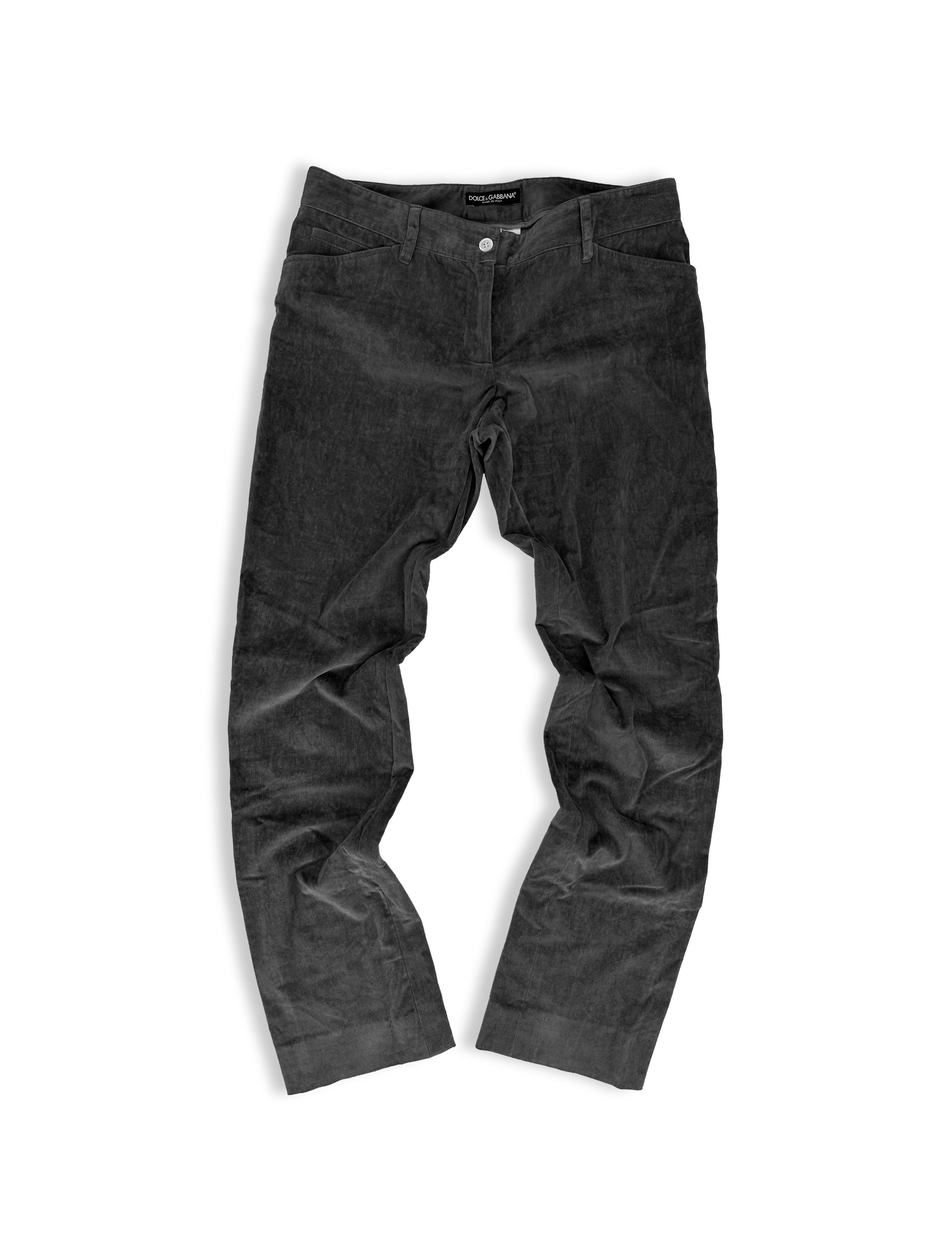 00s Dolce &amp; Gabbana Straight Cut Slate Grey Trousers