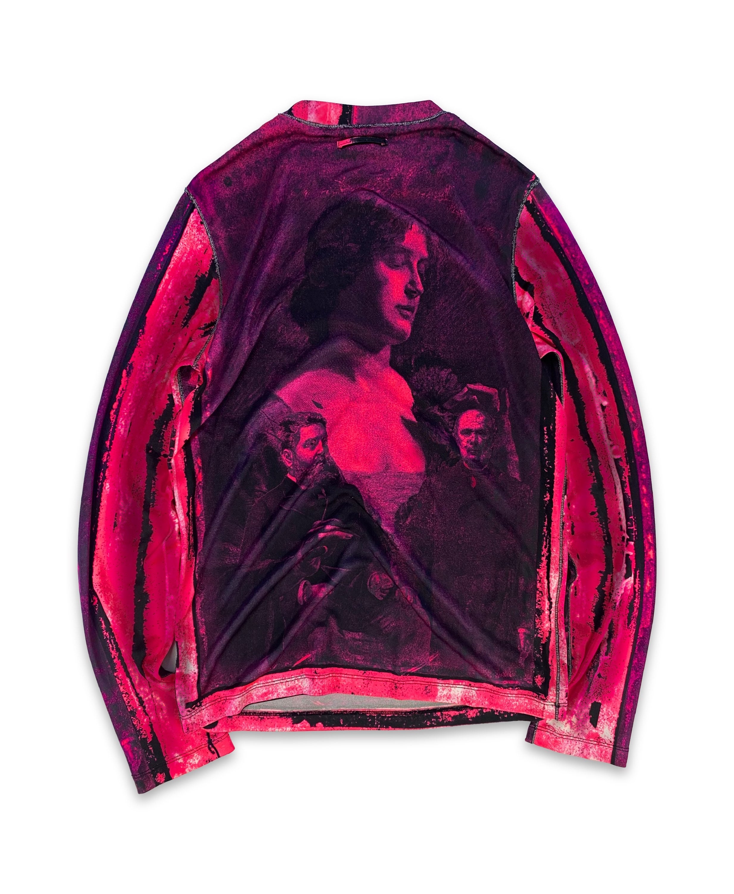 90s Jean Paul Gaultier ‘Holy Trinity’ Mesh Tattoo Longsleeve