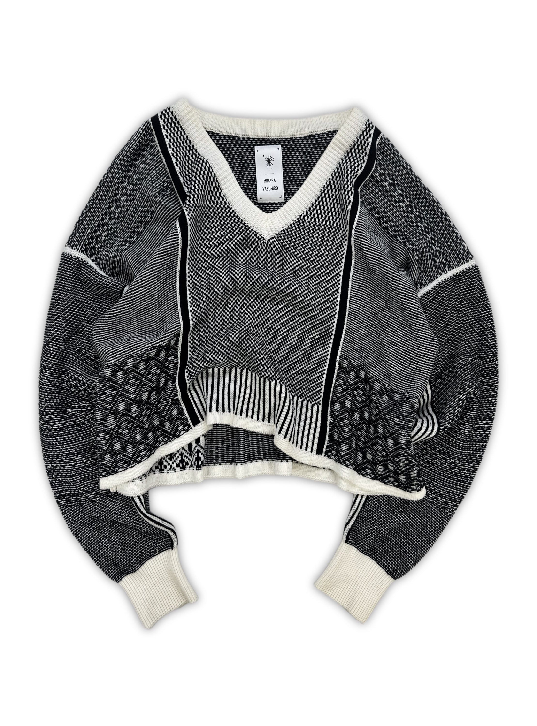 Mihara Yasuhiro Cropped Reworked Knitted Sweater
