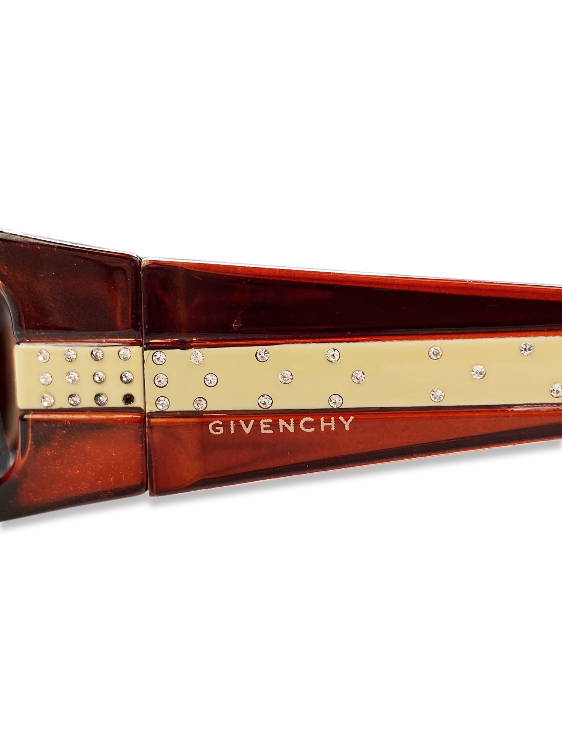 Givenchy Ombré Tint Metallic Burgundry Square Frame Glasses