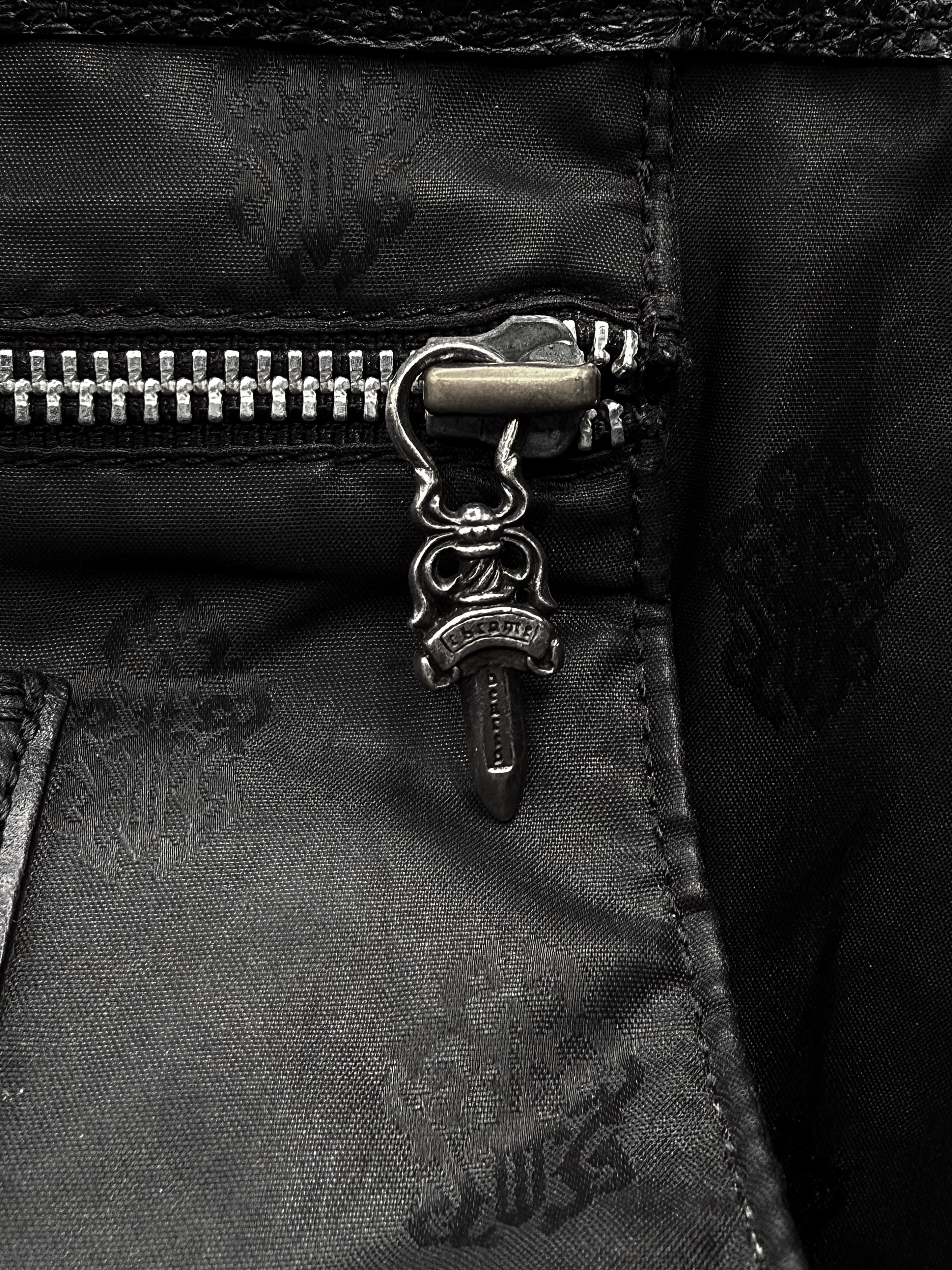 Chrome Hearts Cross Patch FS Black Leather Tote Bag
