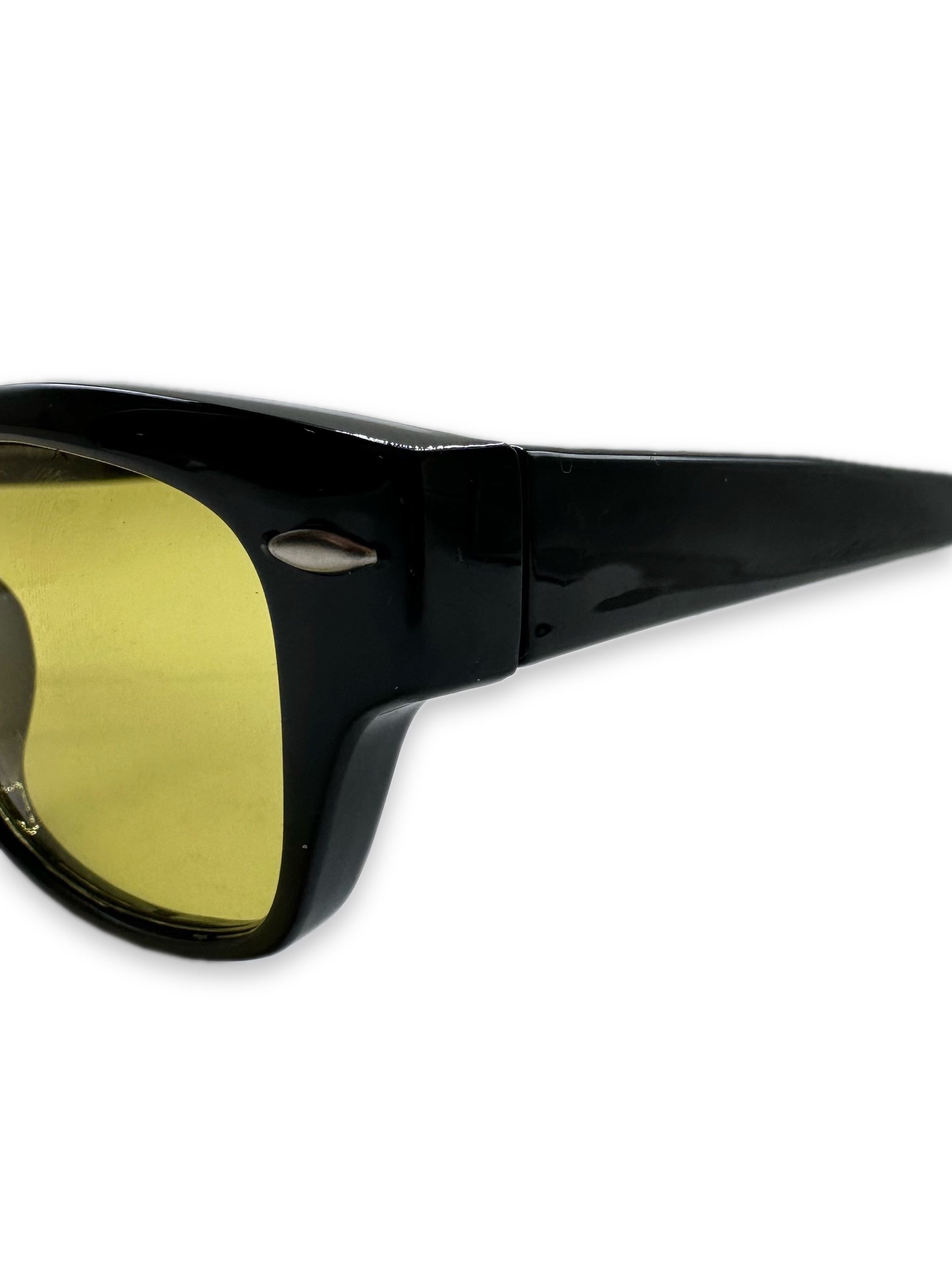 Number (N)ine Green Tint Boxy Frame Black Sunglasses