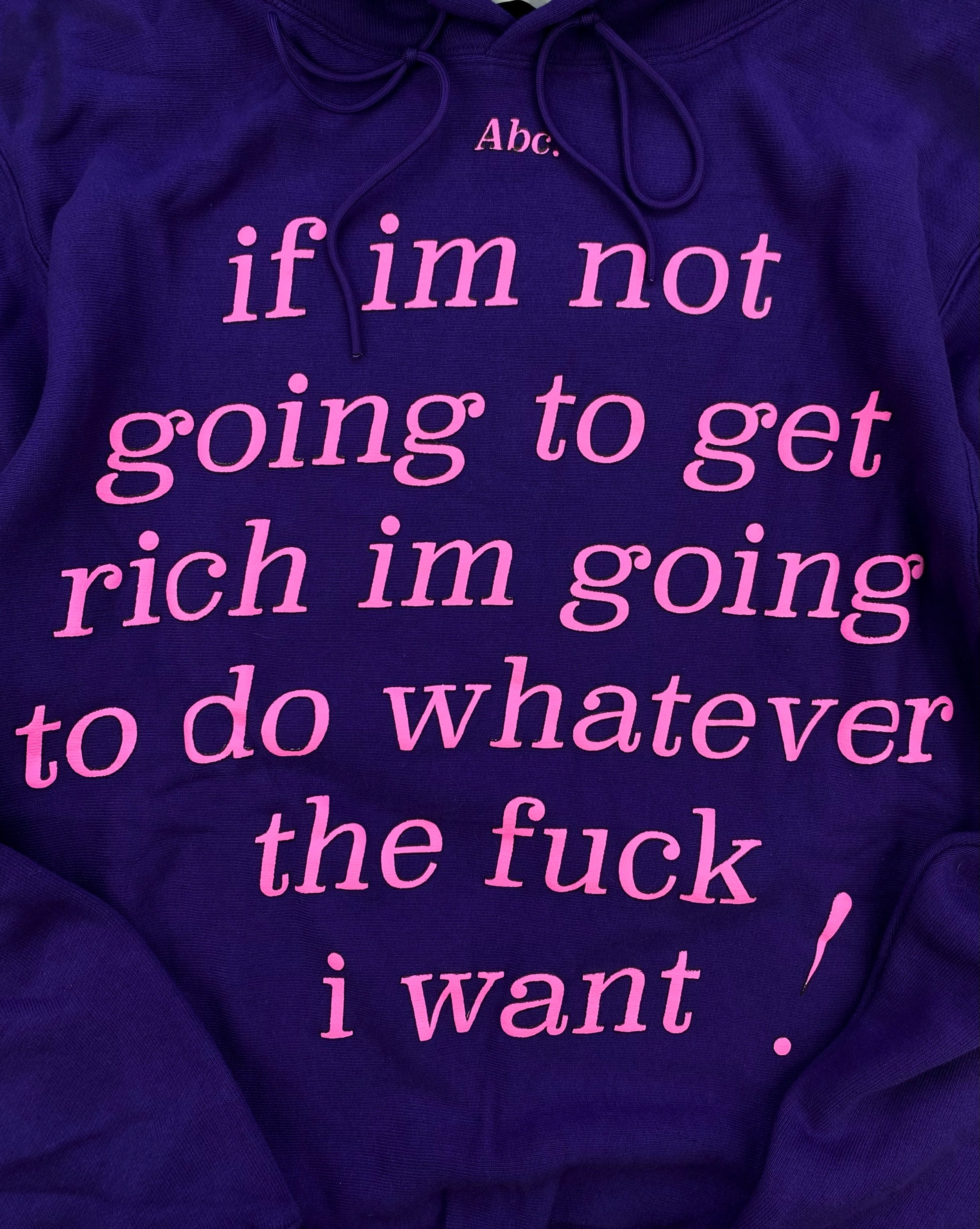AW21 Advisory Board Crystals ‘Get Rich’ Purple Bubble Print Hoodie