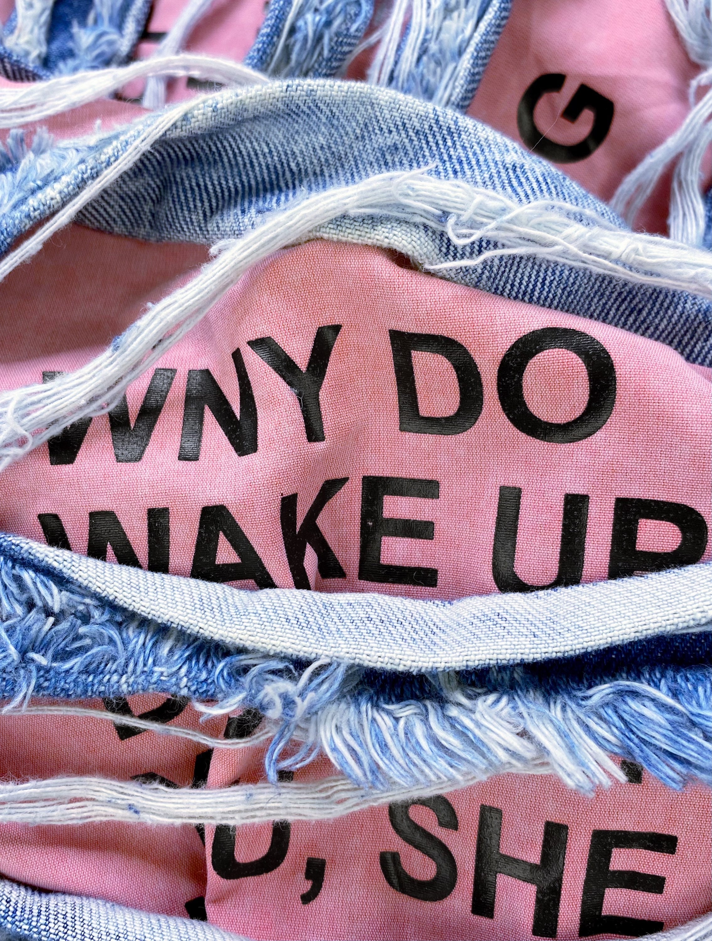 SS06 Dolce &amp; Gabbana “Wake Up” Poem Thrashed Light Wash Denim