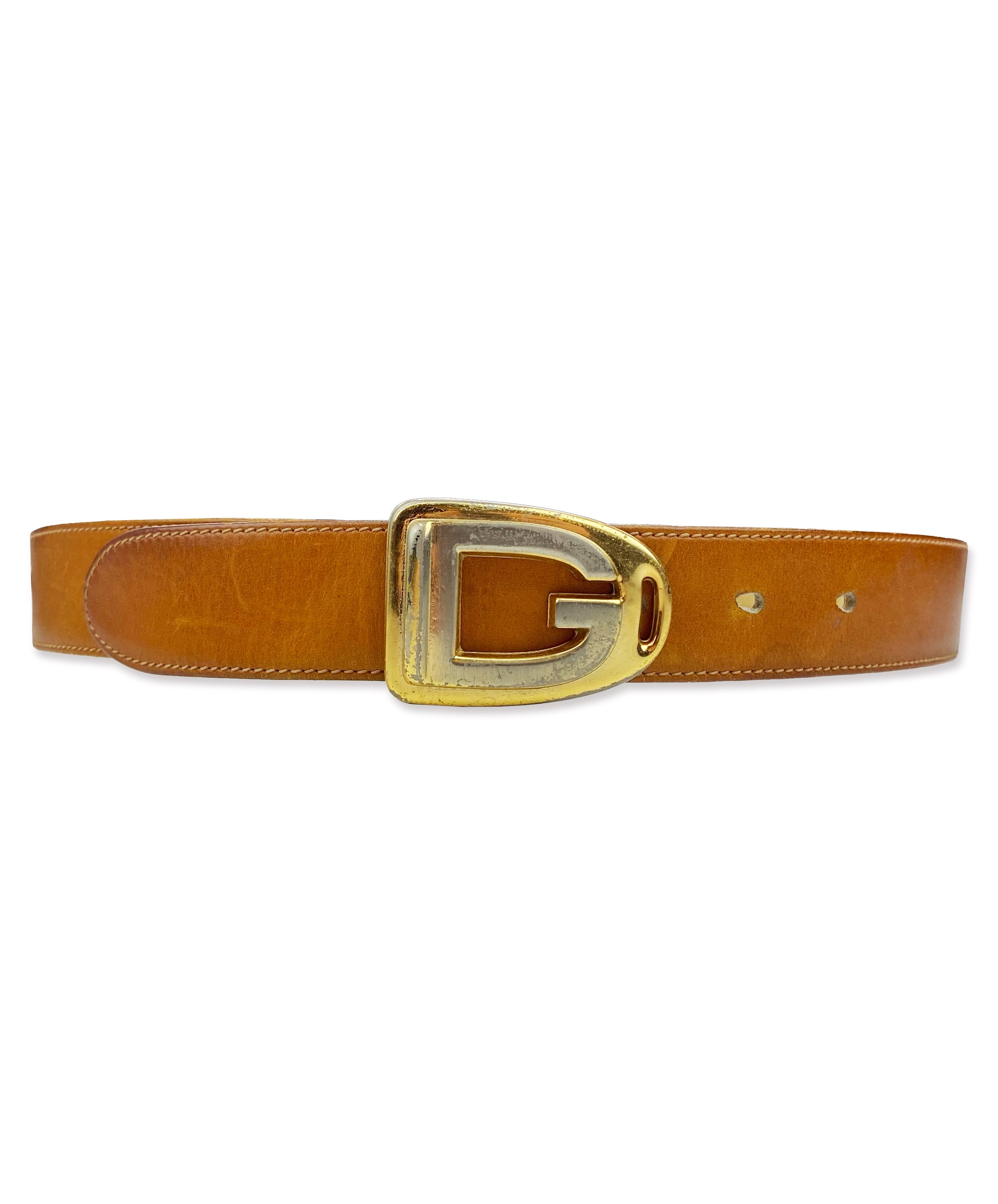 Gucci “G” Metallic Buckle Leather Belt