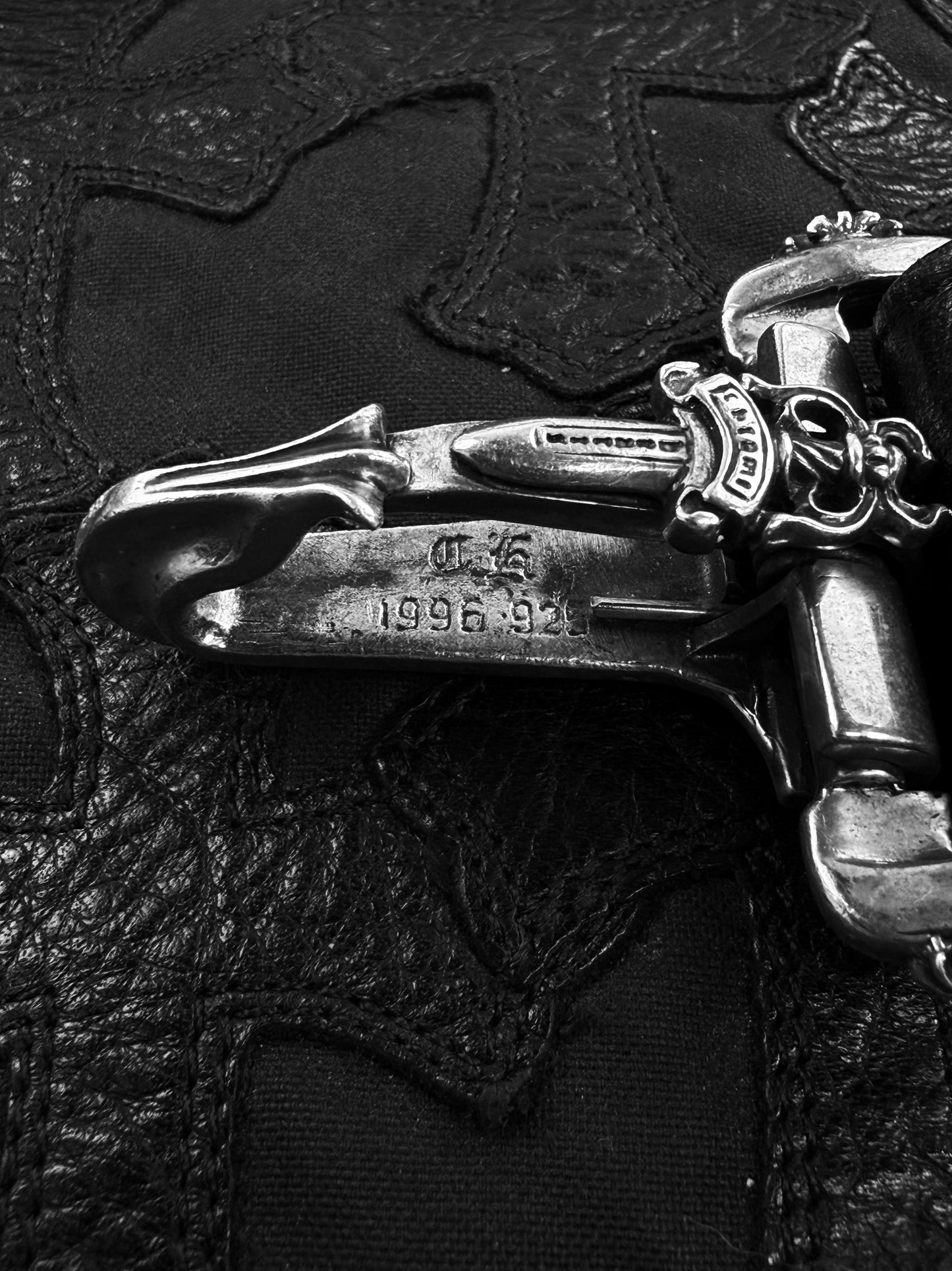Chrome Hearts Cemetery Leather Cross Patch XL Messenger Crossbody Bag