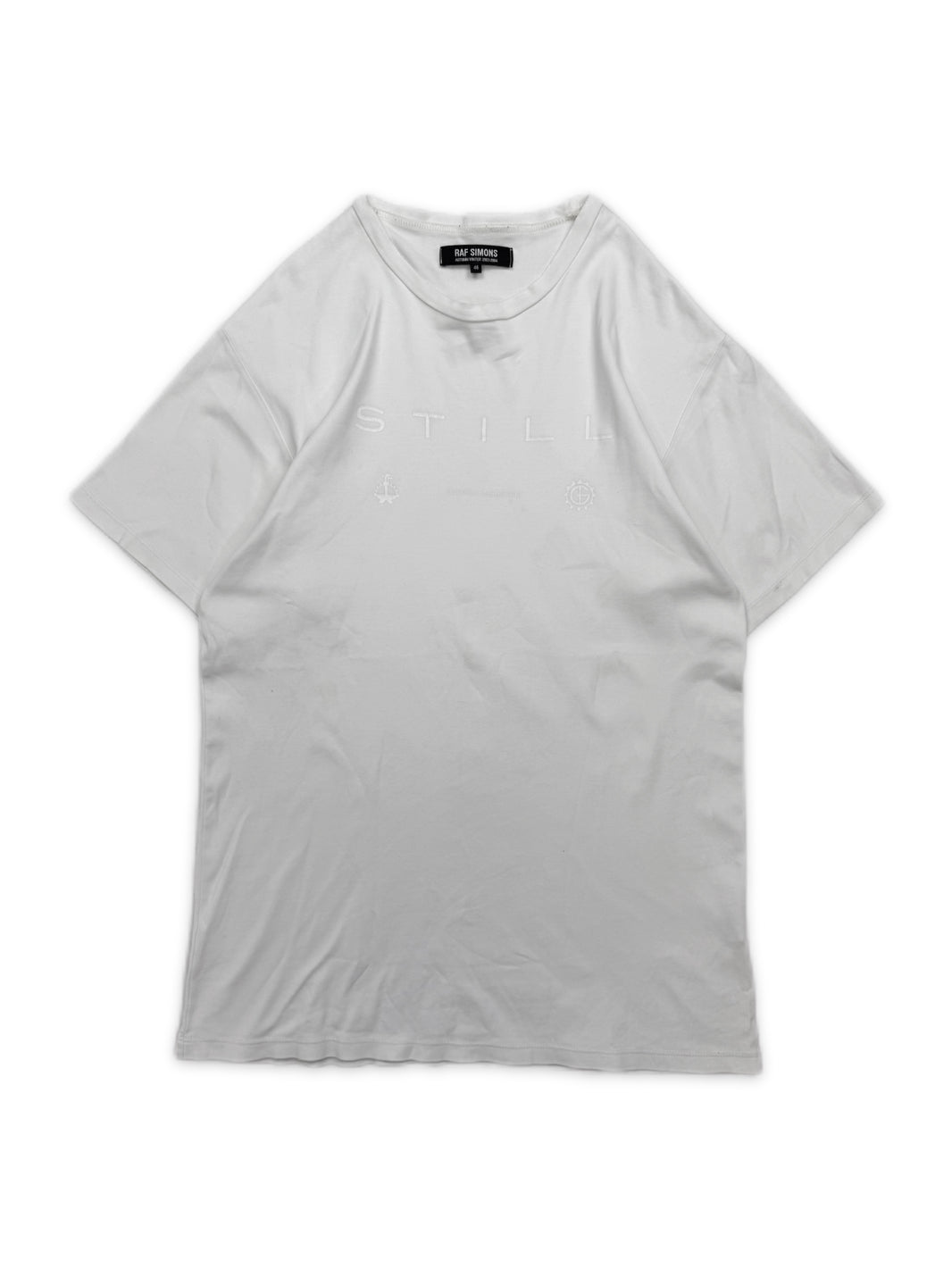 AW03 Raf Simons Closer ‘Still’ White Graphic T-Shirt