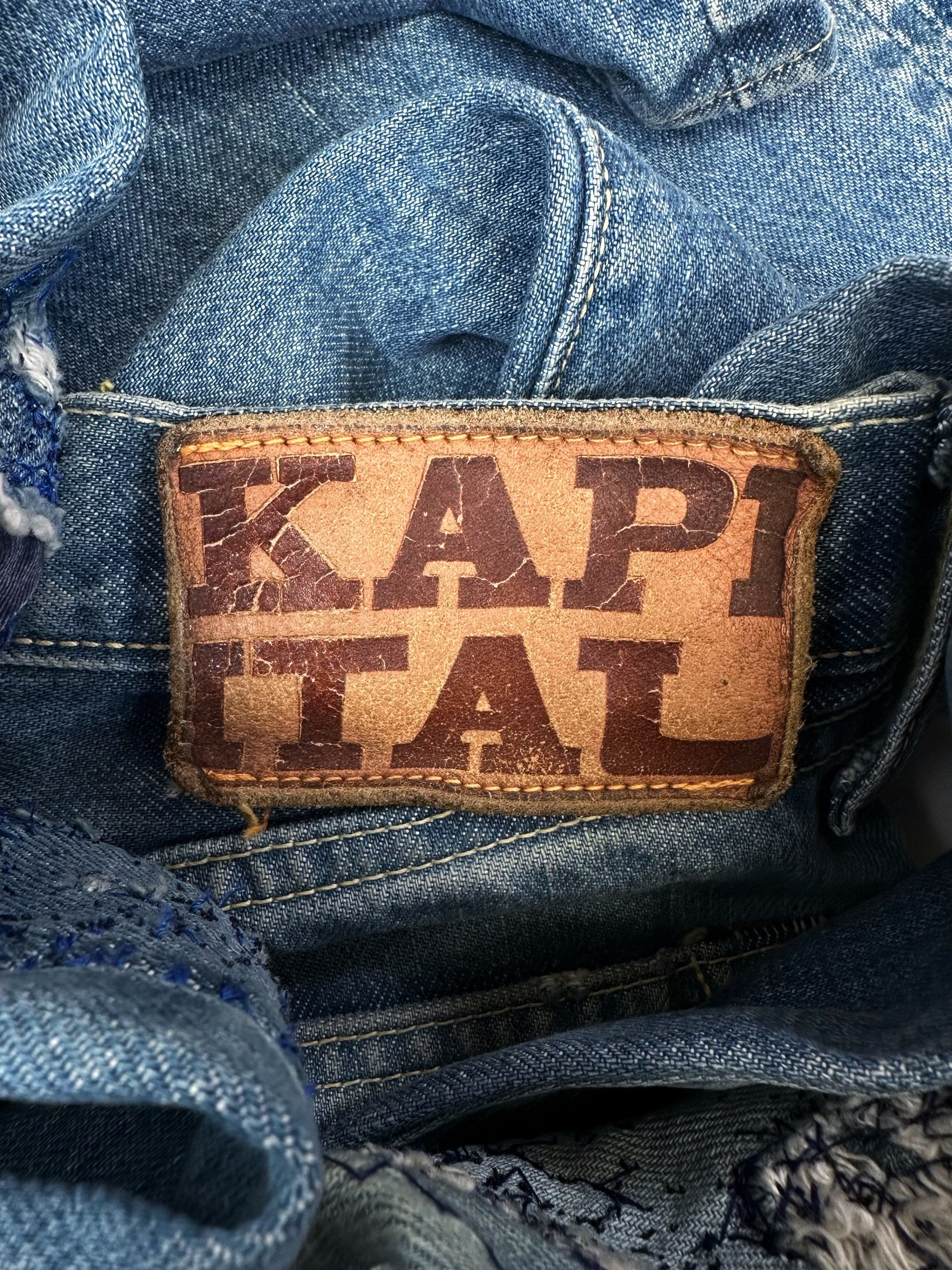 Kapital ‘Monkey Cisco’ Blue Washed Embroidered Denim