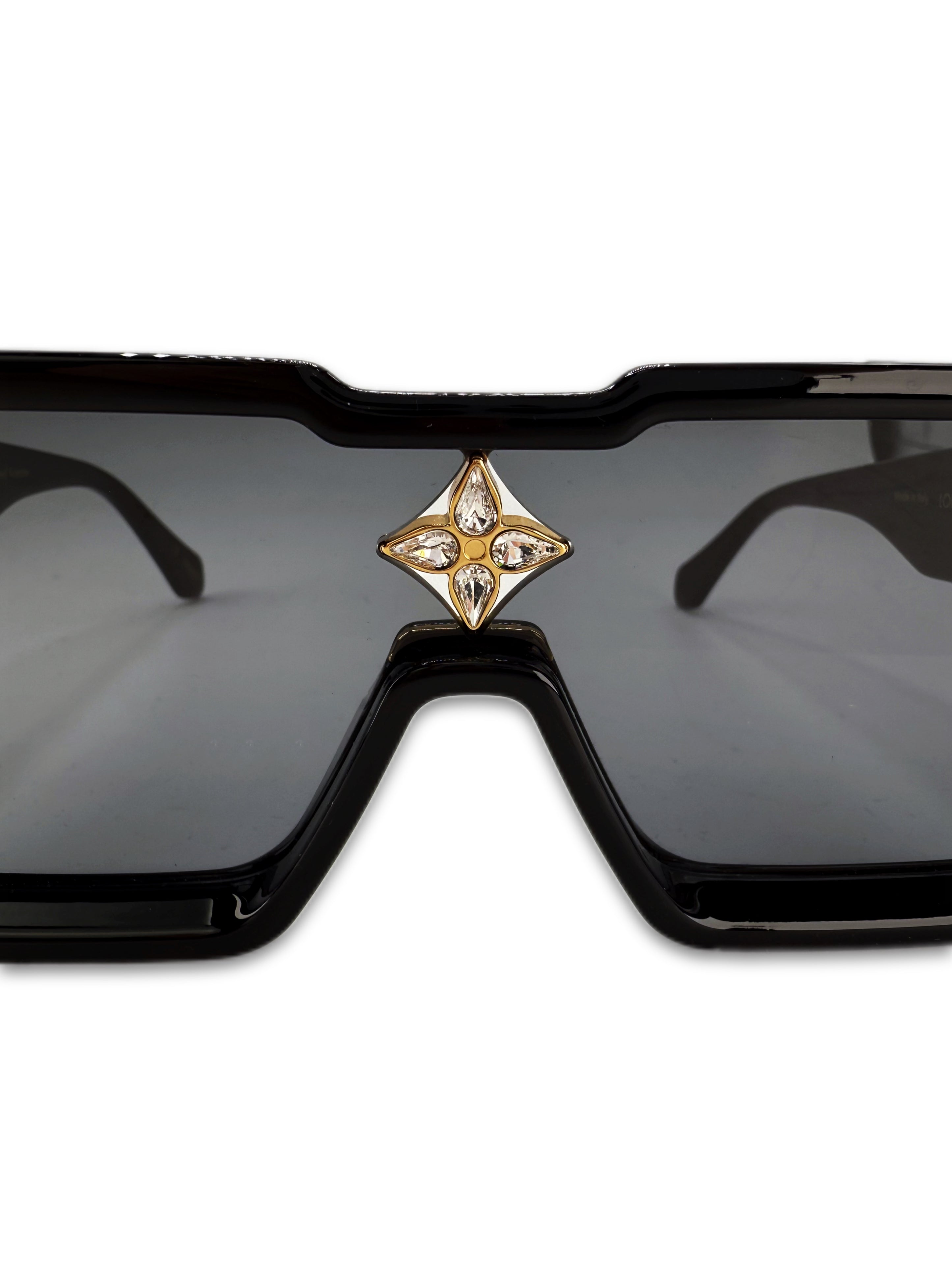 Louis Vuitton Cyclone Black Square Frame Gemstone Sunglasses