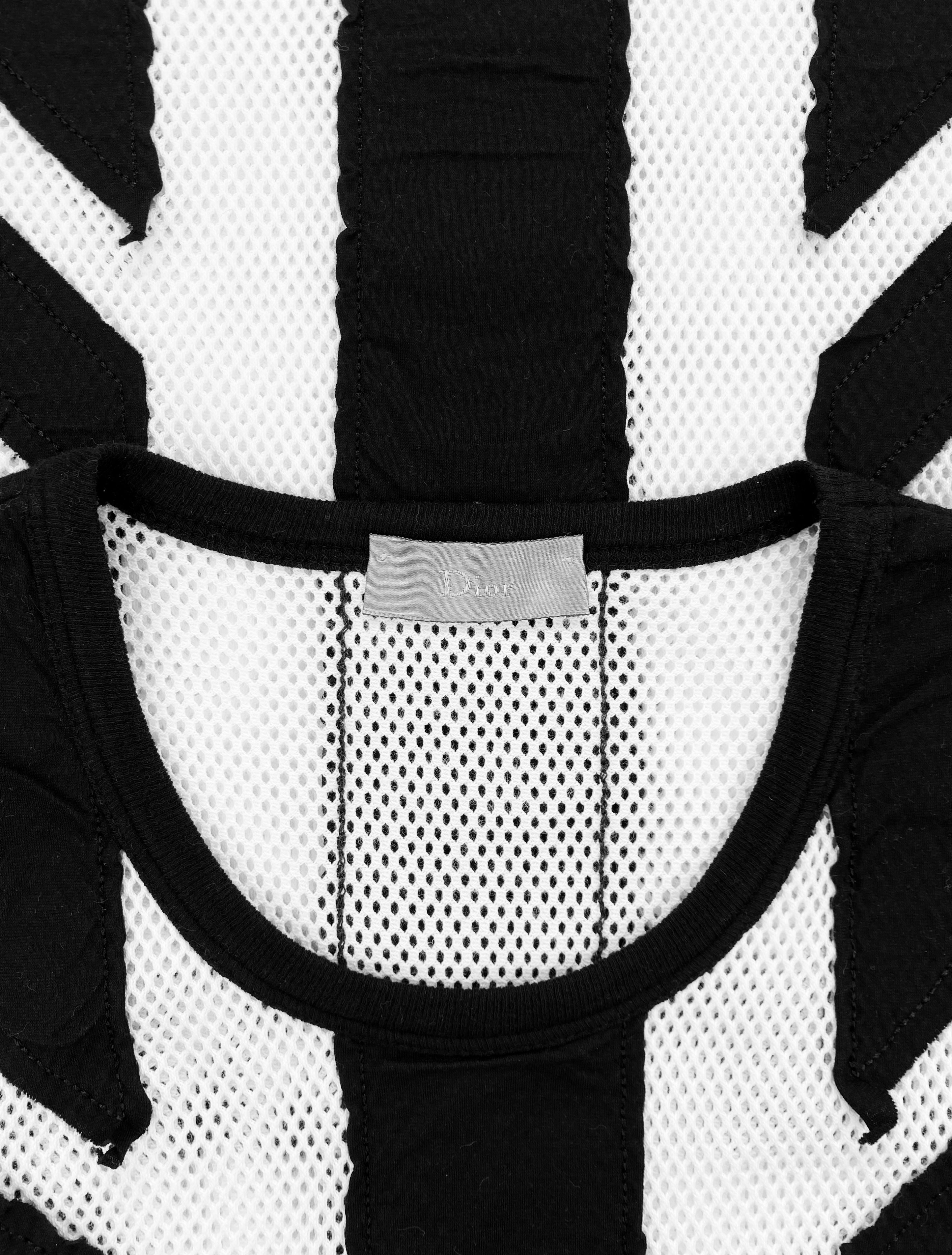 SS06 Dior Homme by Hedi Slimane Perforated Mesh Flag Tank Top