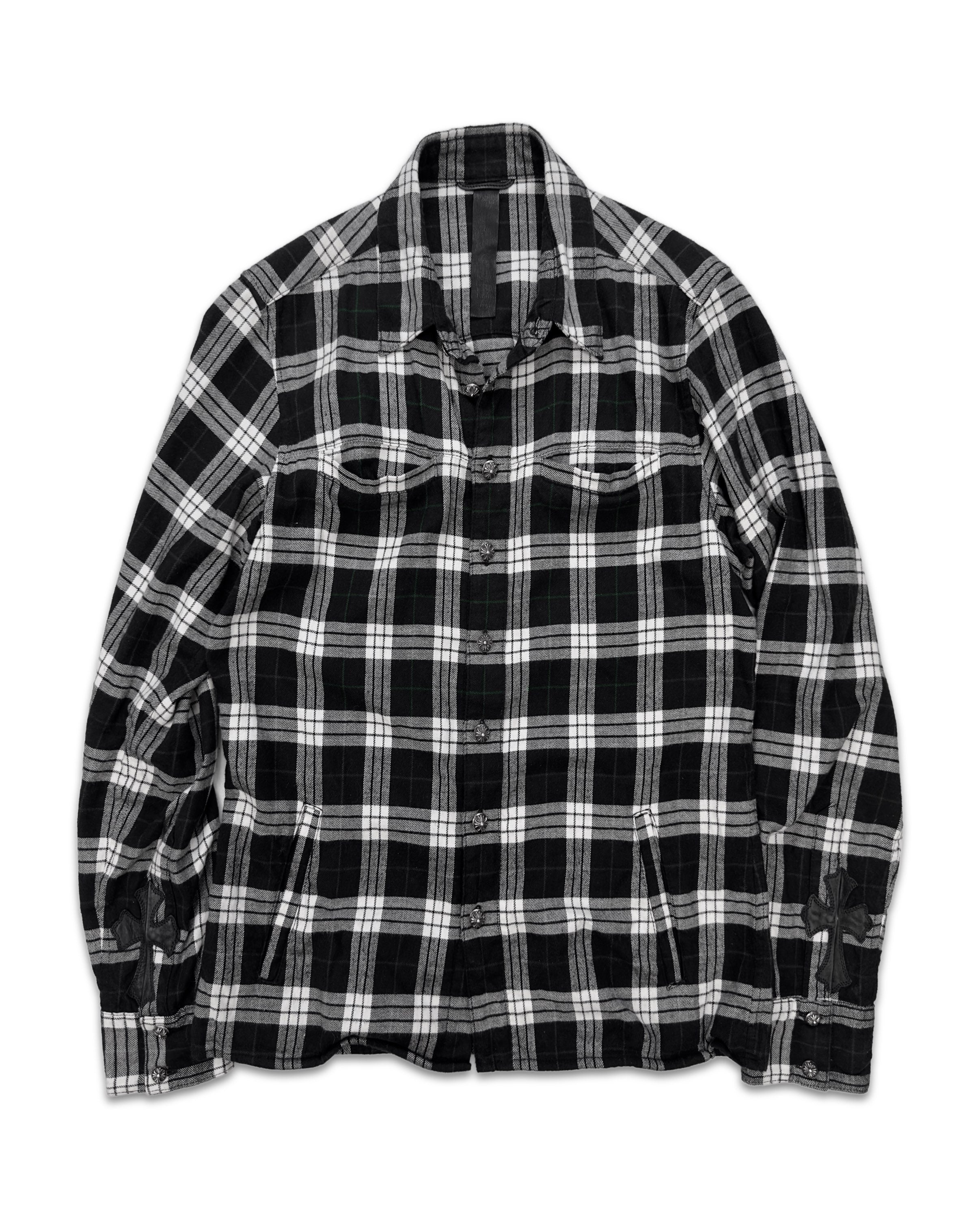 Chrome Hearts ‘Cross Patch’ .925 Silver Green Checkered Flannel