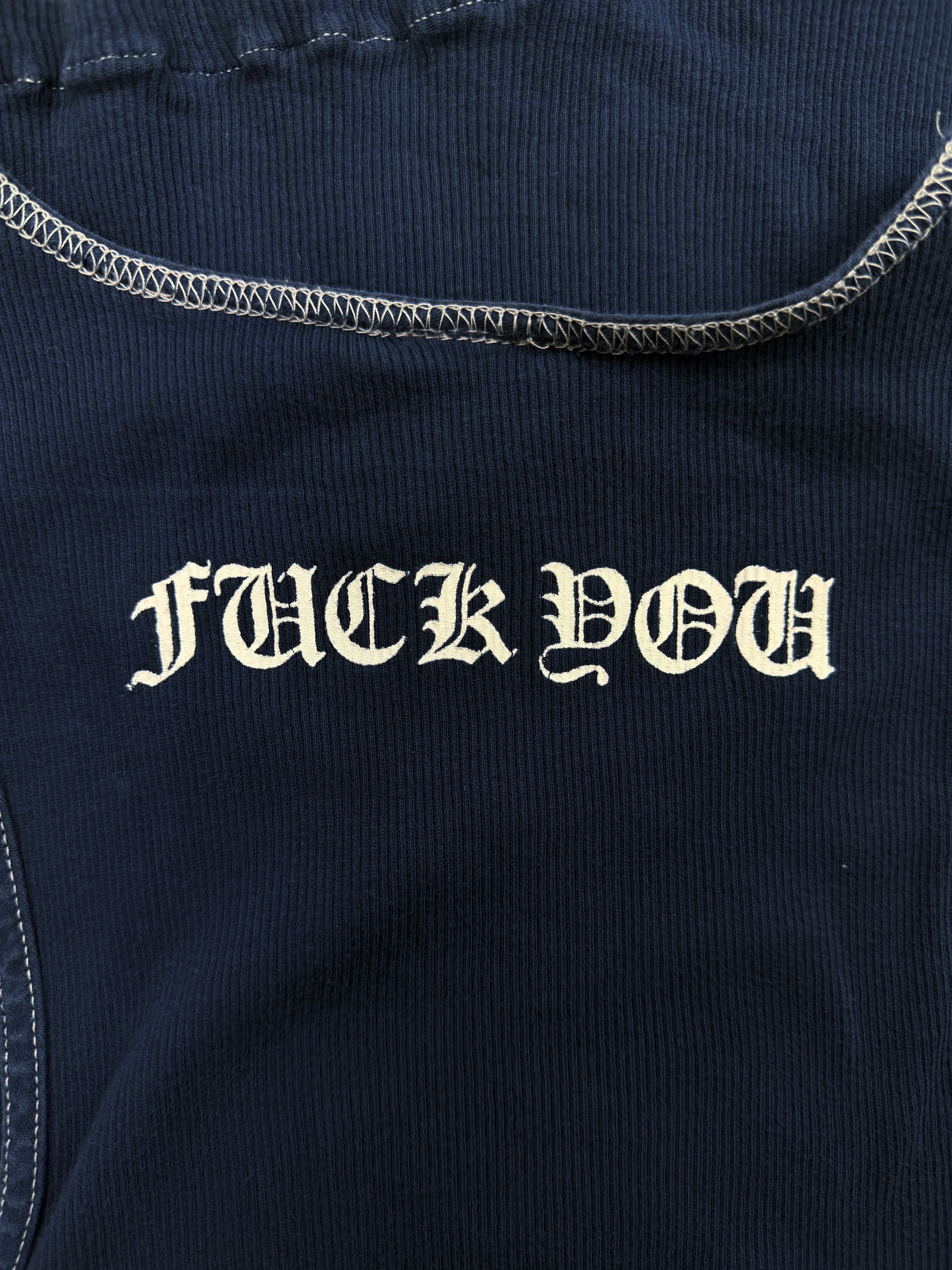 90s Chrome Hearts ‘Fuck You’ T Bar Logo Cross Wife Beater Tank Top