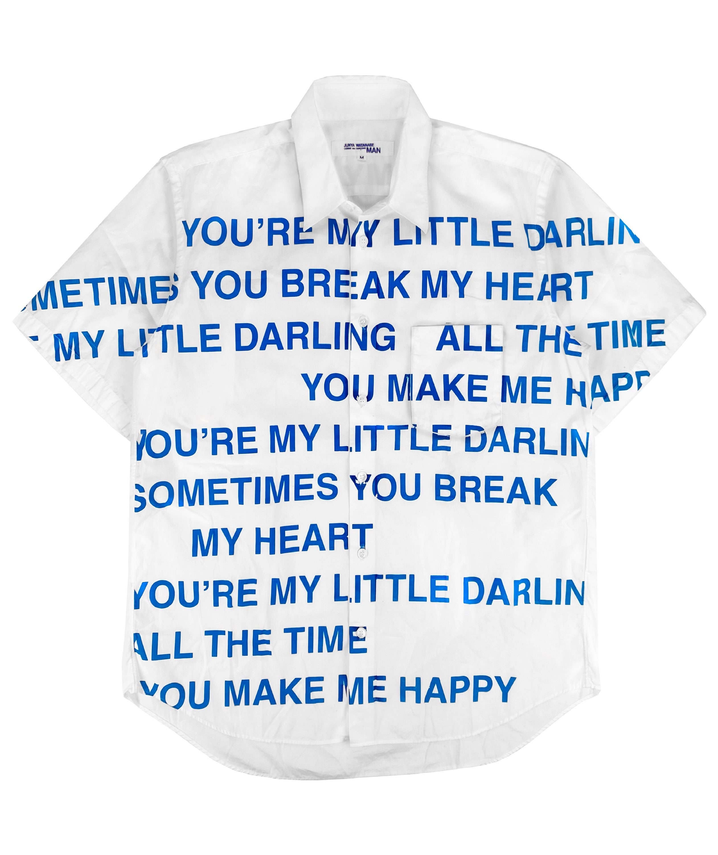 SS02 Junya Watanabe ‘Break My Heart’ Poem Button Up Shirt