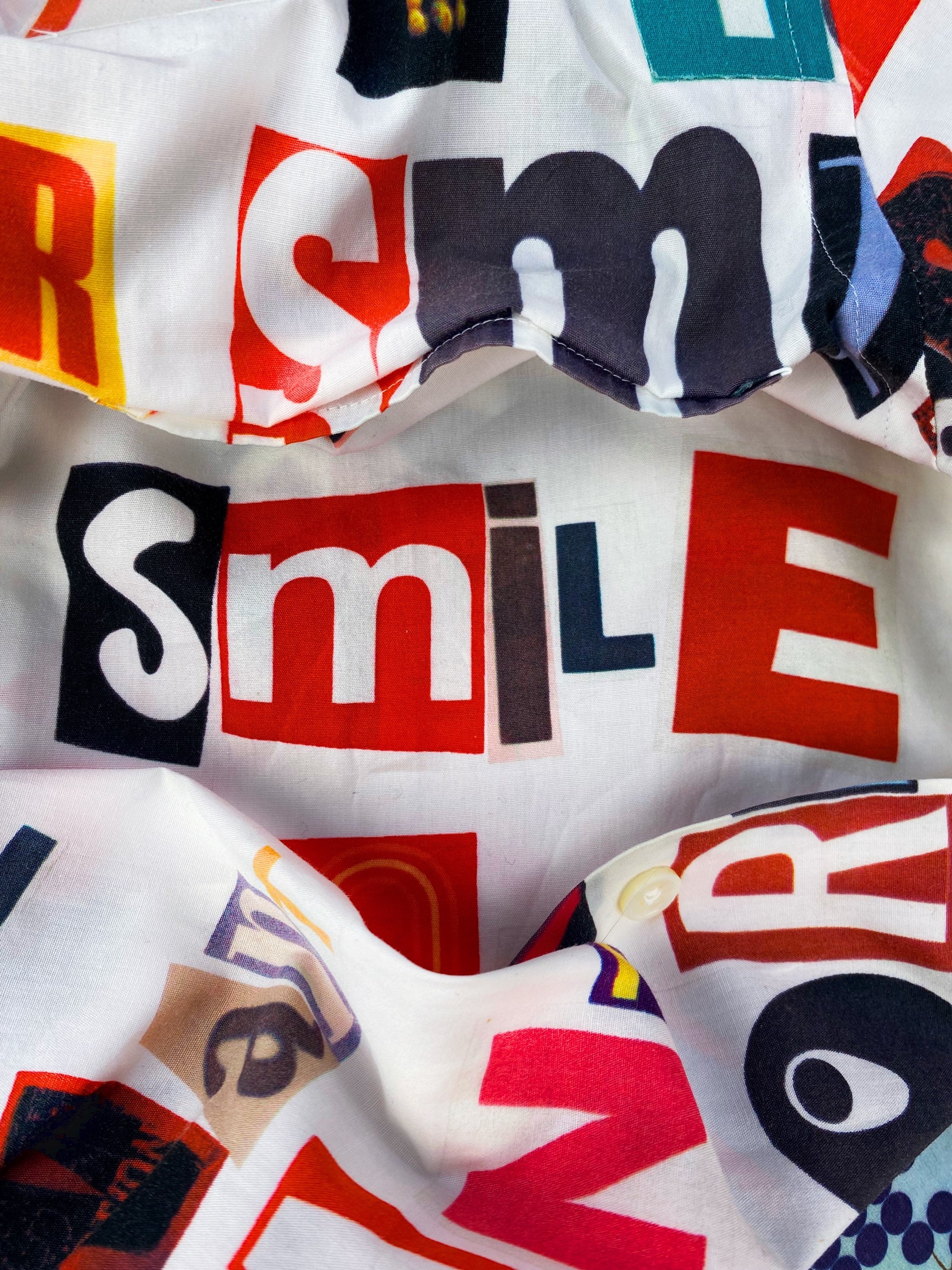 SS02 Junya Watanabe ‘Ransom Note’ Graphic Camp Collar Shirt