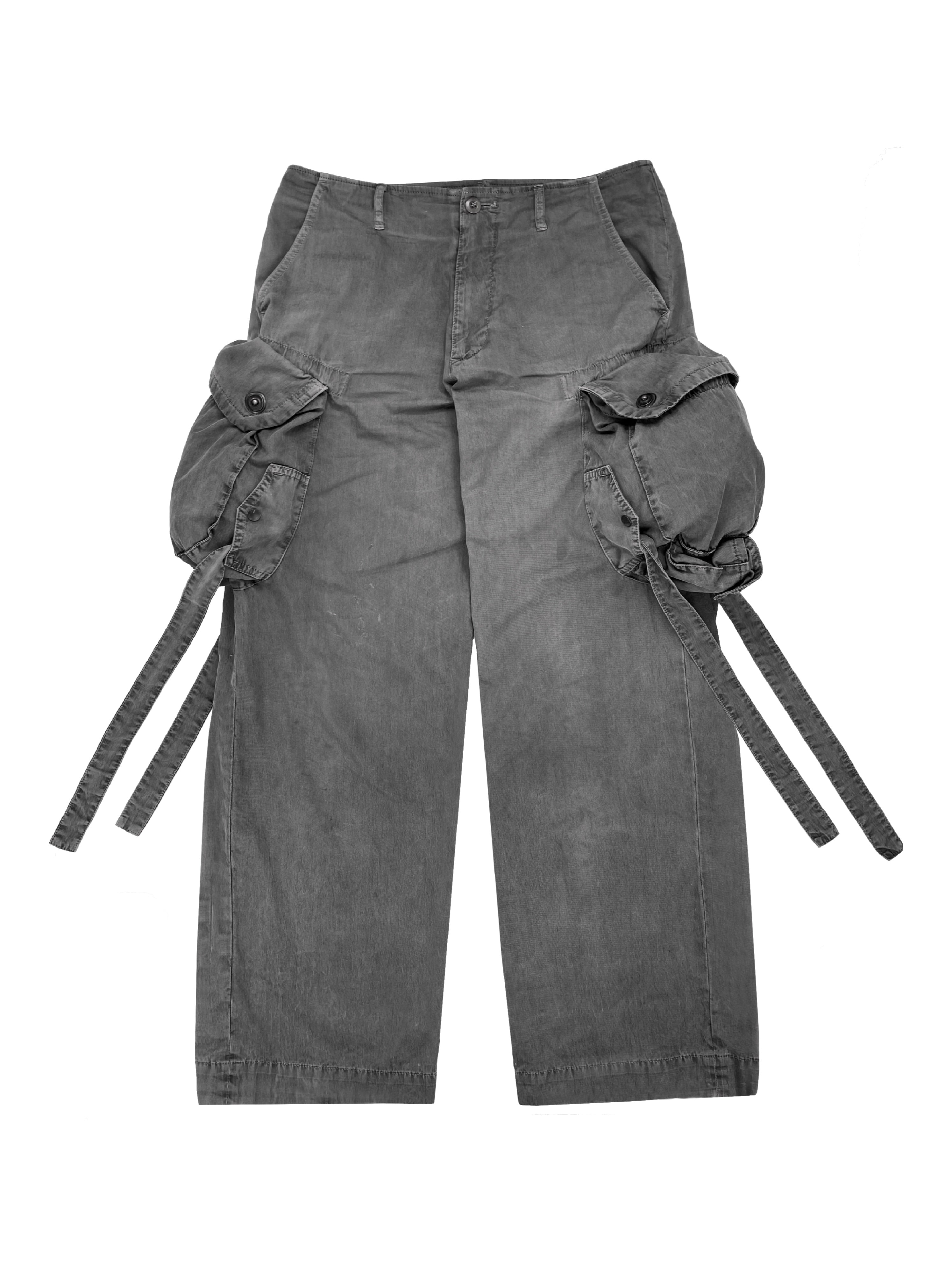 SS06 Julius ‘Gas Mask’ Bondage Strap Slate Grey Cargo Pants