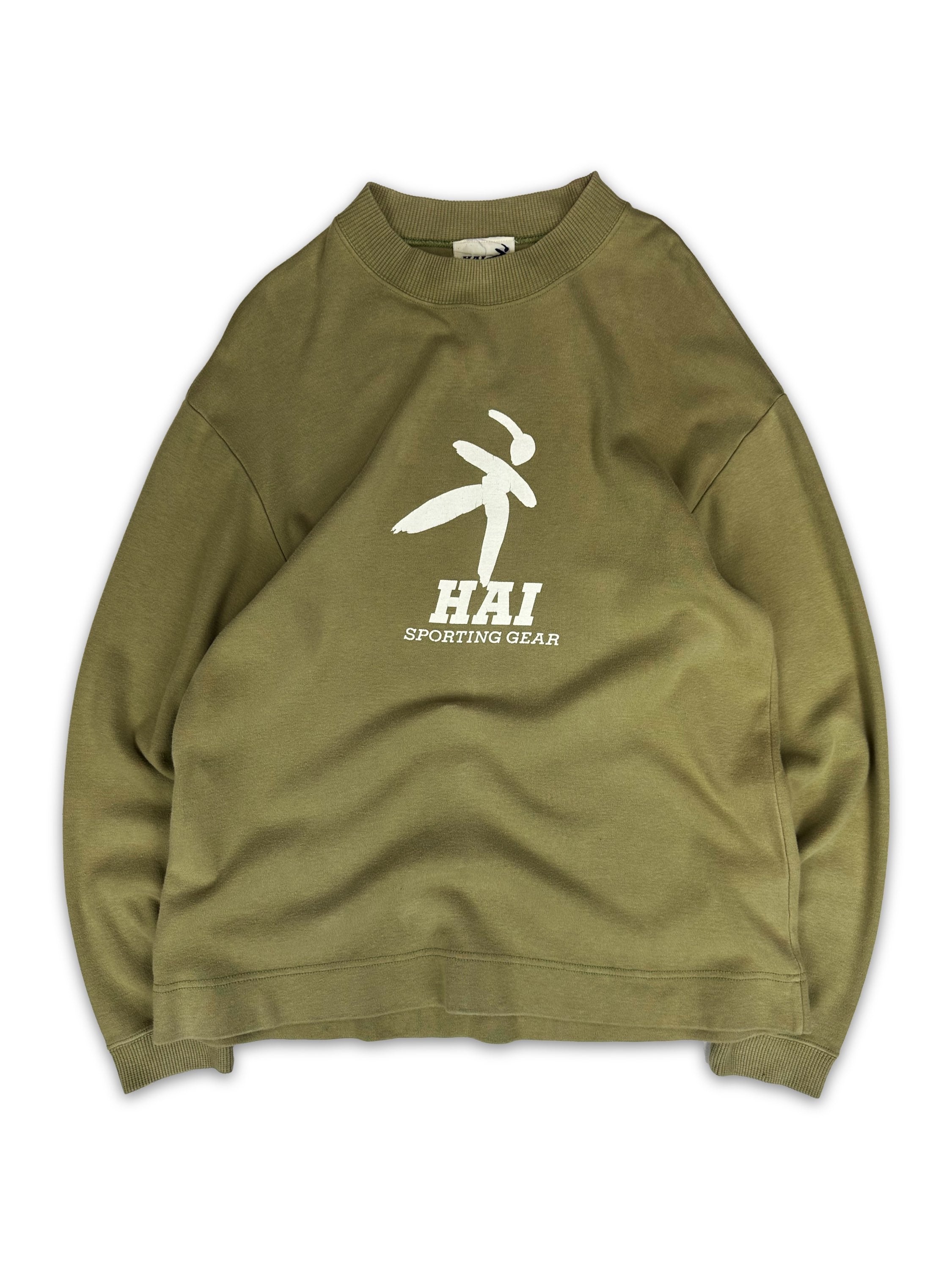 90s Hai Sporting Gear Olive Green Heavy Weight Graphic Crewneck
