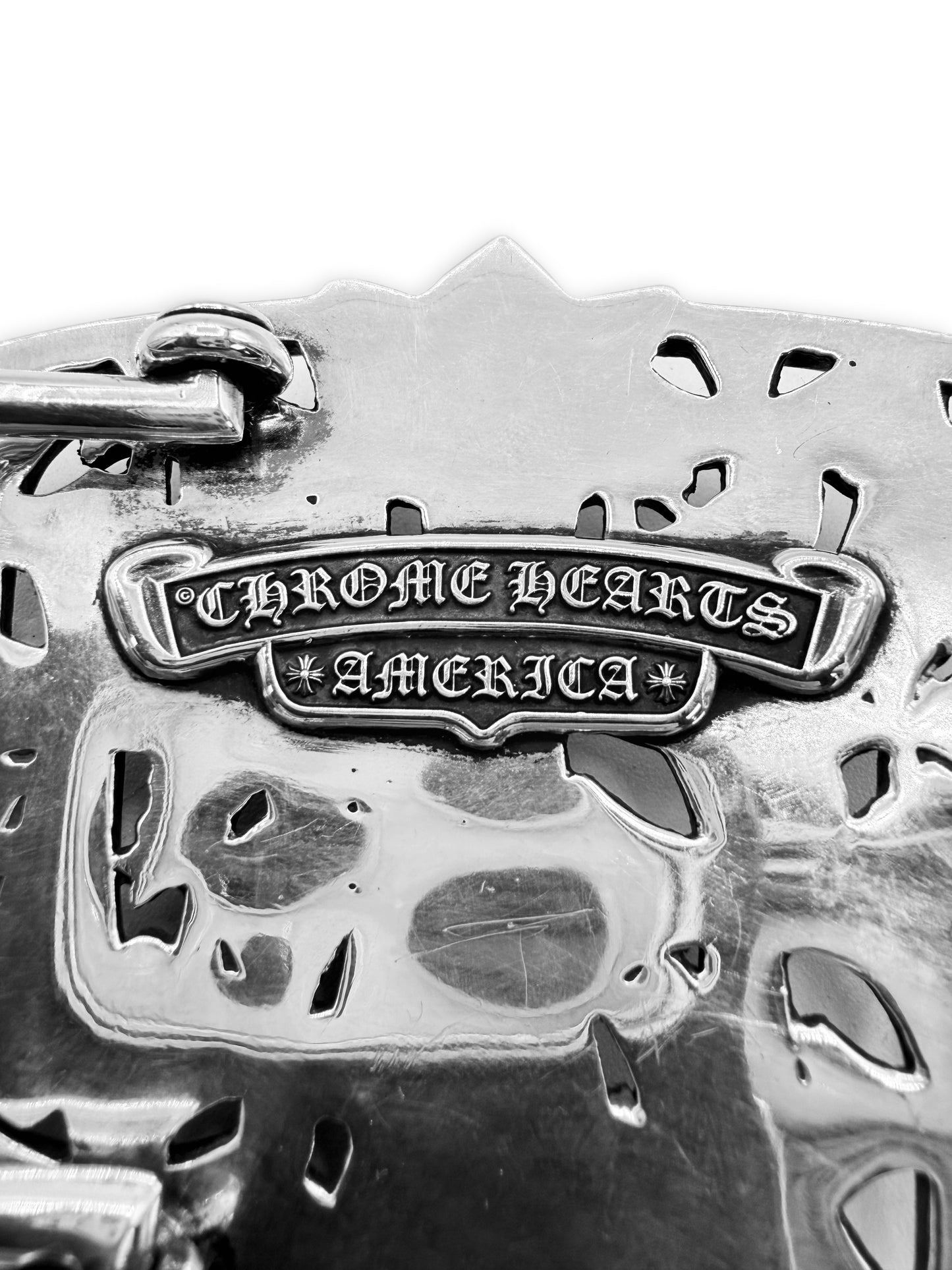 Chrome Hearts Cemetery Cross .925 Silver Belt Buckle
