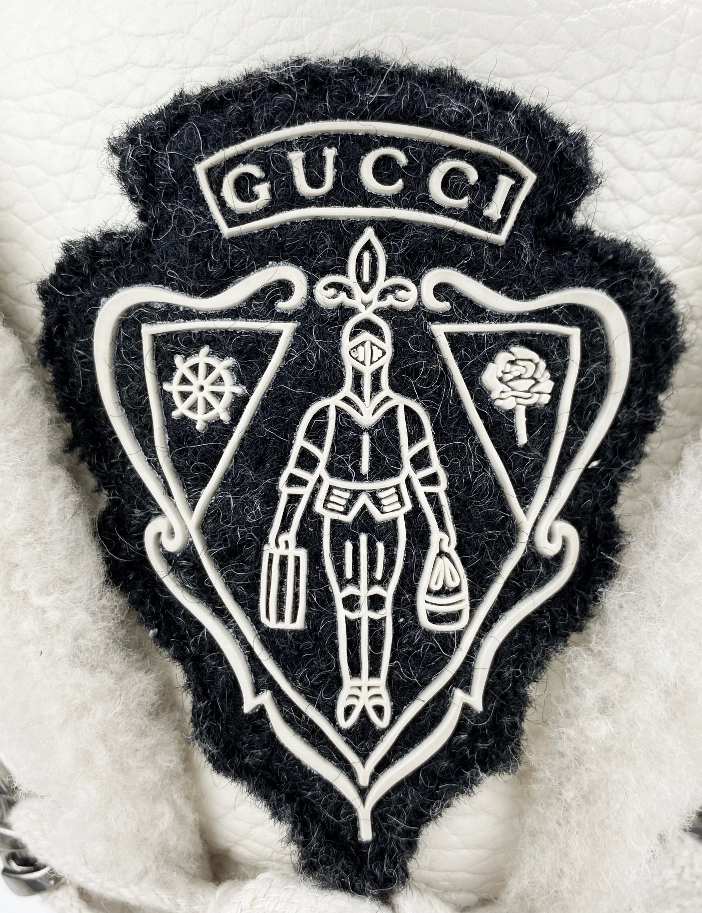 Gucci Leather Shearling Lined Gum Bottom Hooked Boots