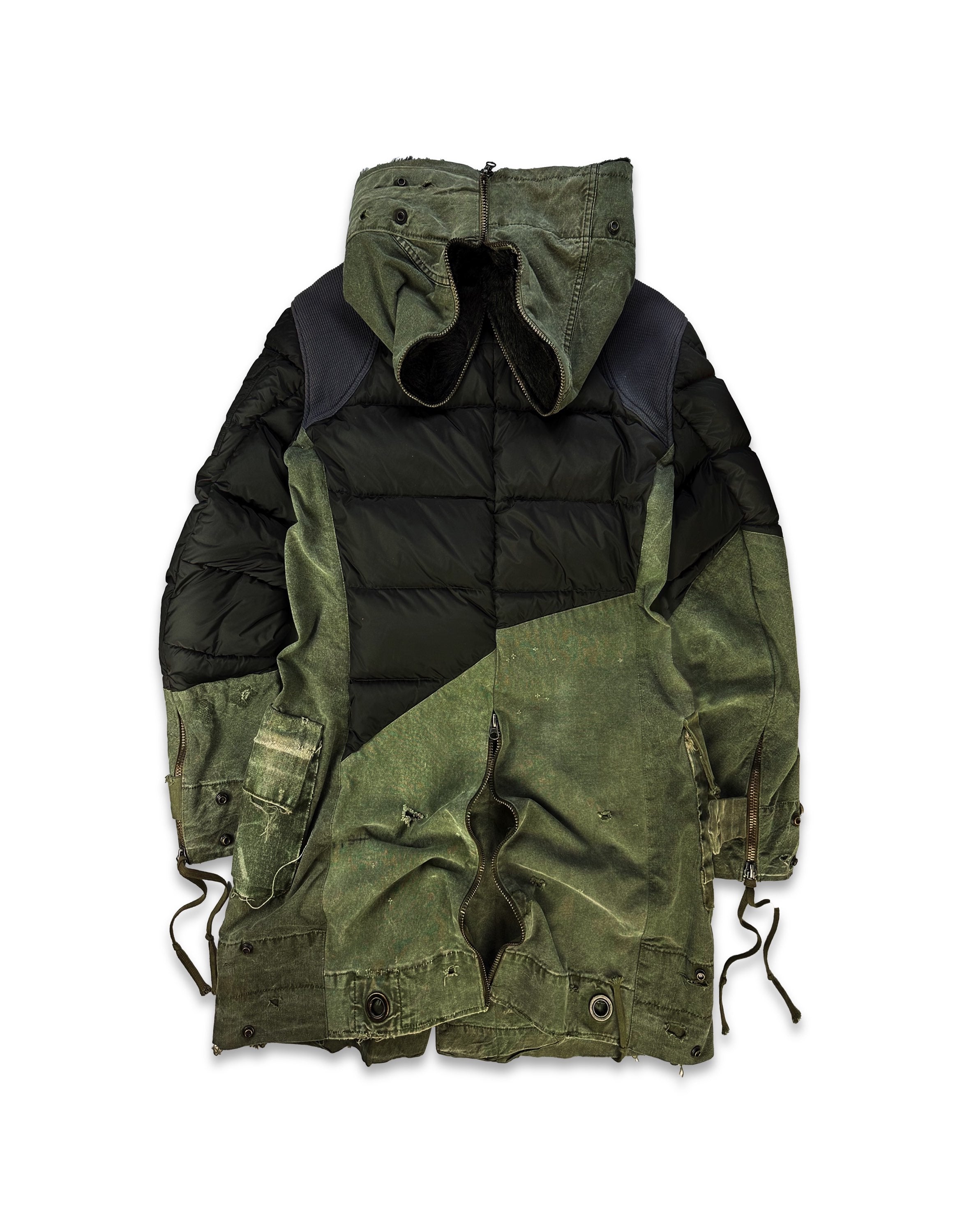 AW17 Moncler x Greg Lauren ‘Collide’ Reworked Denim Puffer Trench Coat