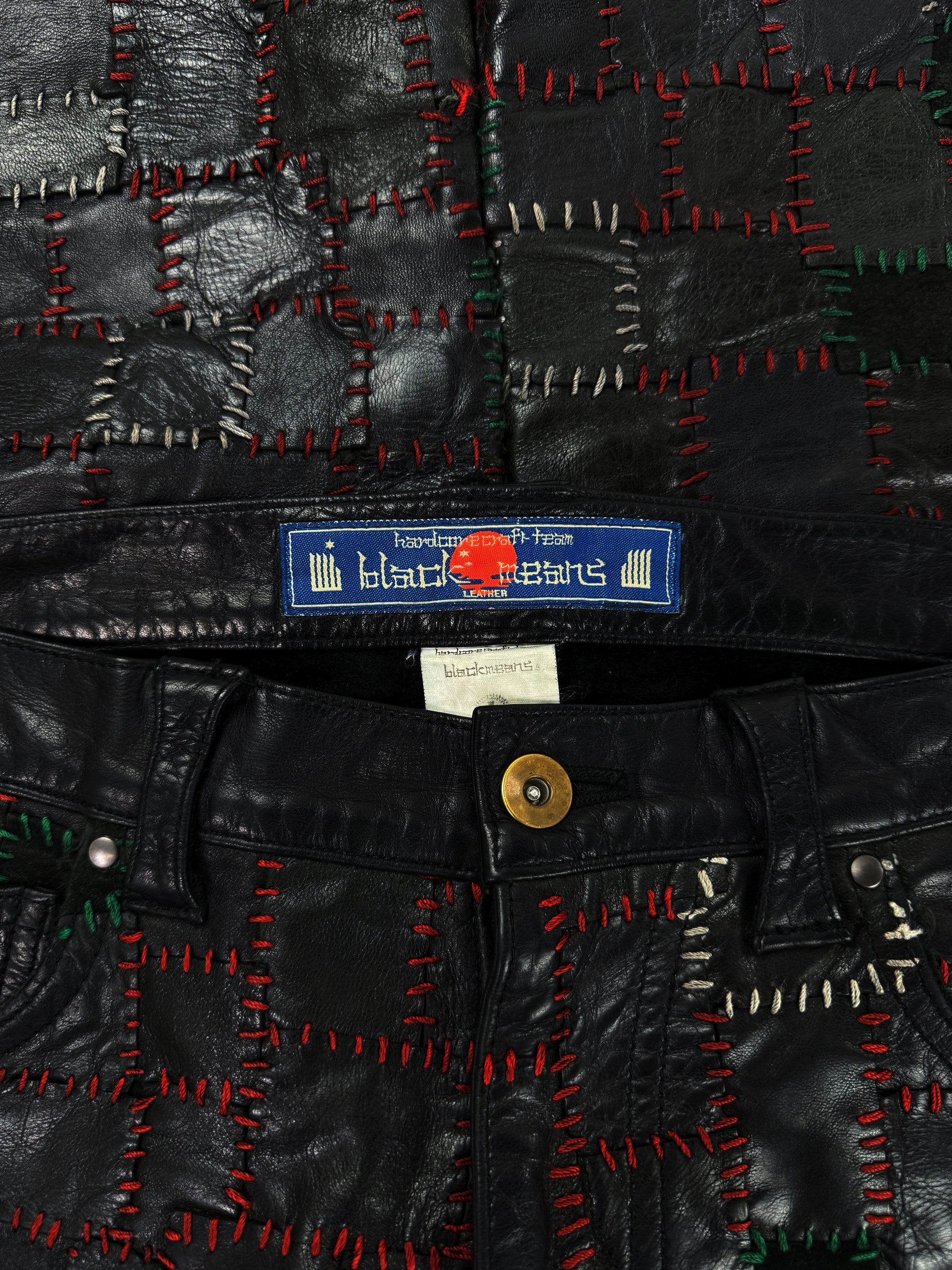 AW13 Blackmeans ‘Scab’ Calfskin Leather Patchwork Crust Pants