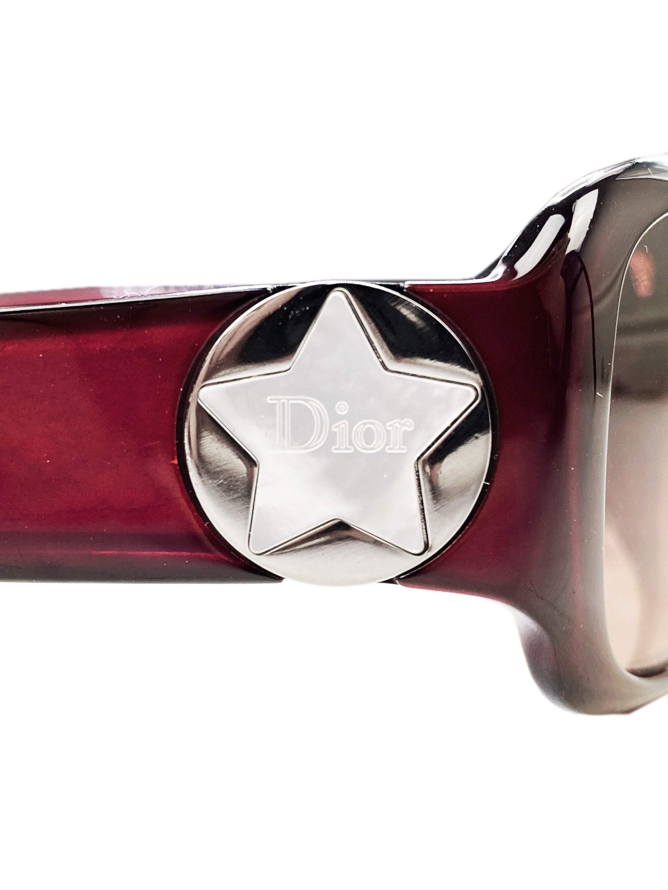 Dior ‘Star’ Rounded Frame Warm Tint Metallic Logo Sunglasses