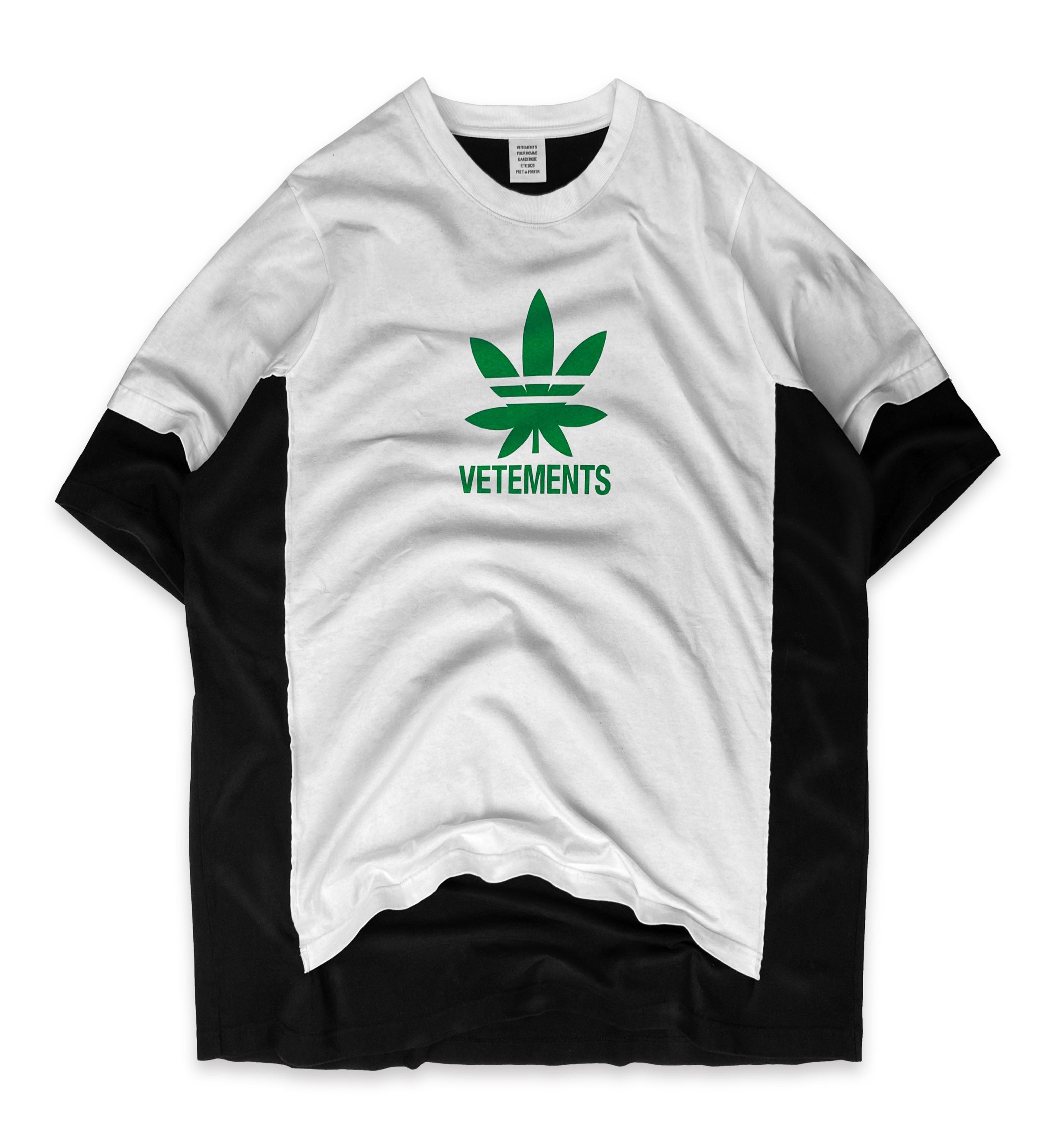 SS20 Vetements x Adidas ‘Marijuana’ Double Layered Oversized T-Shirt