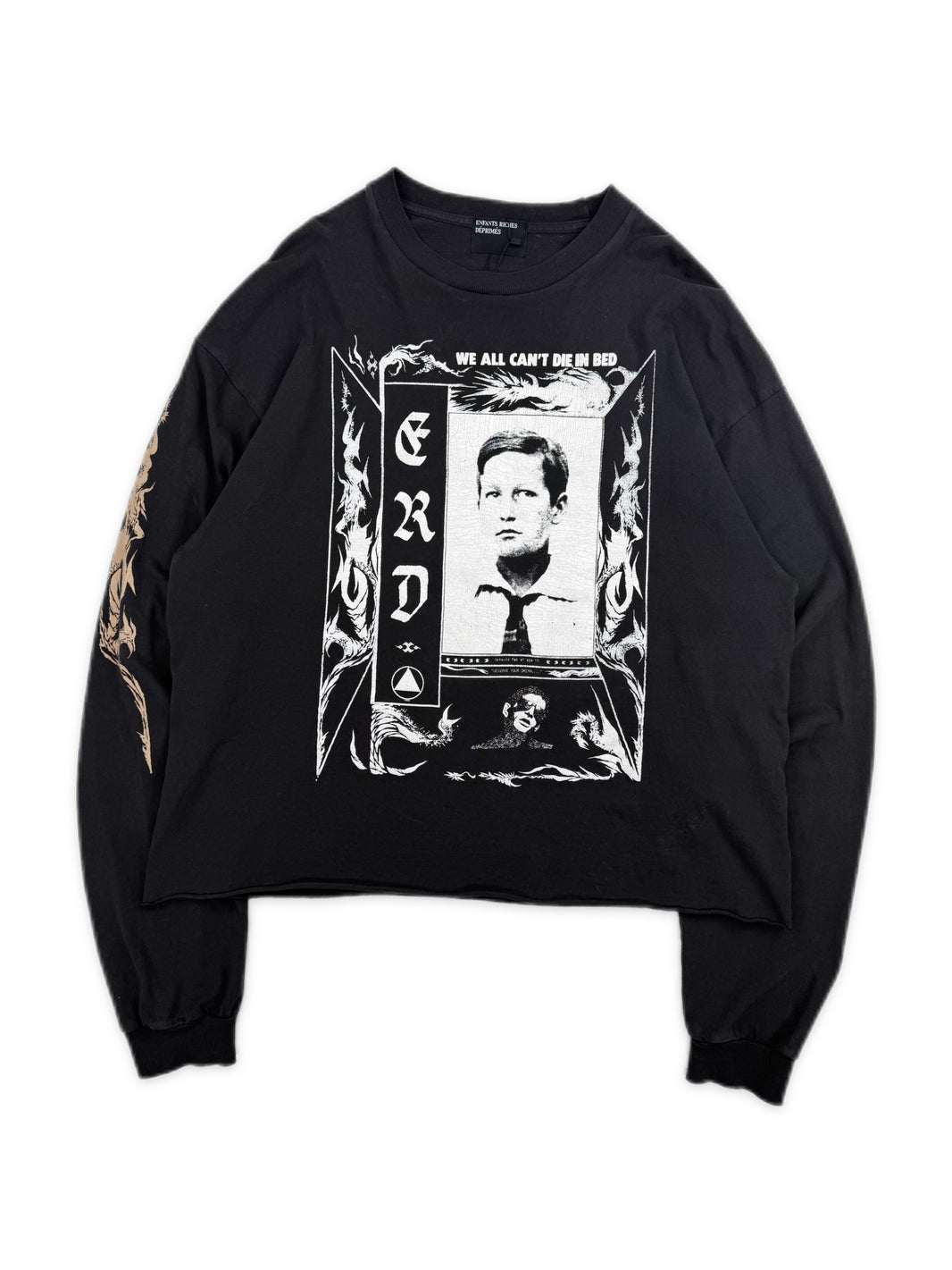 Enfants Riches Deprimes ‘Die In Bed’ Cropped Black Long Sleeve Shirt