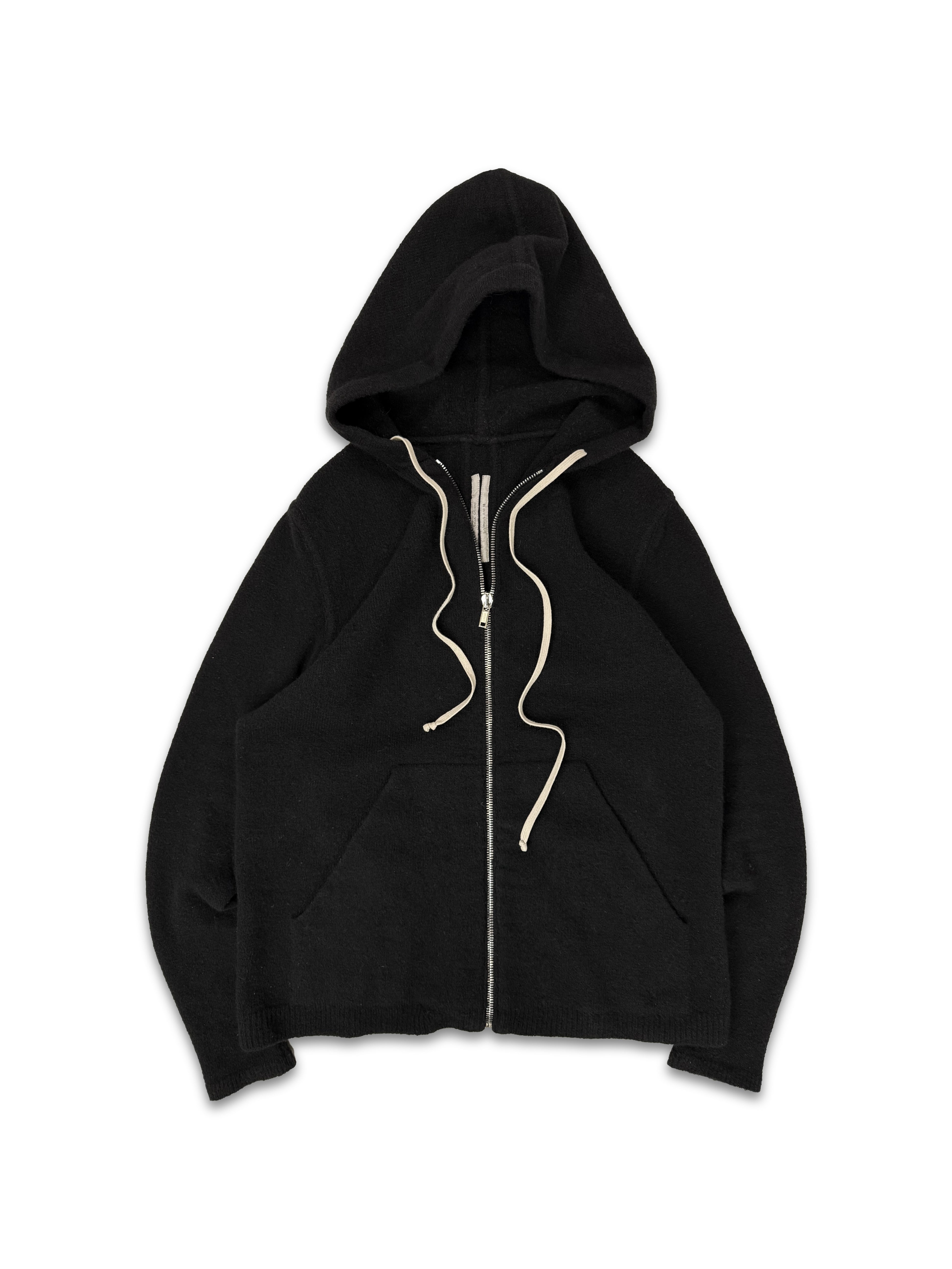 AW18 Rick Owens ‘Sisyphus’ Yak Wool Full-zip Black Hoodie
