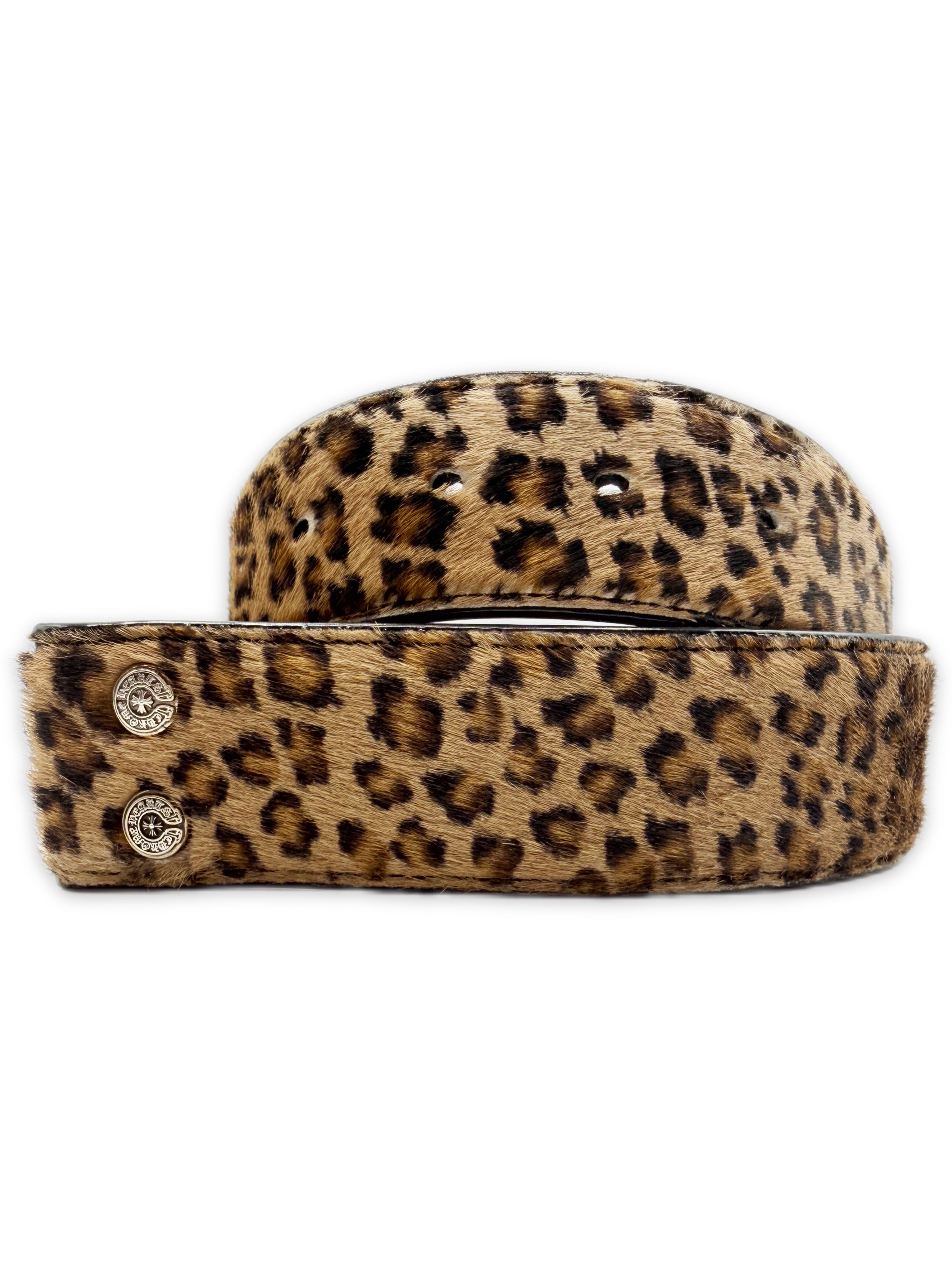 Chrome Hearts Cheetah Pony Hair Leather .925 Silver Belt Strap