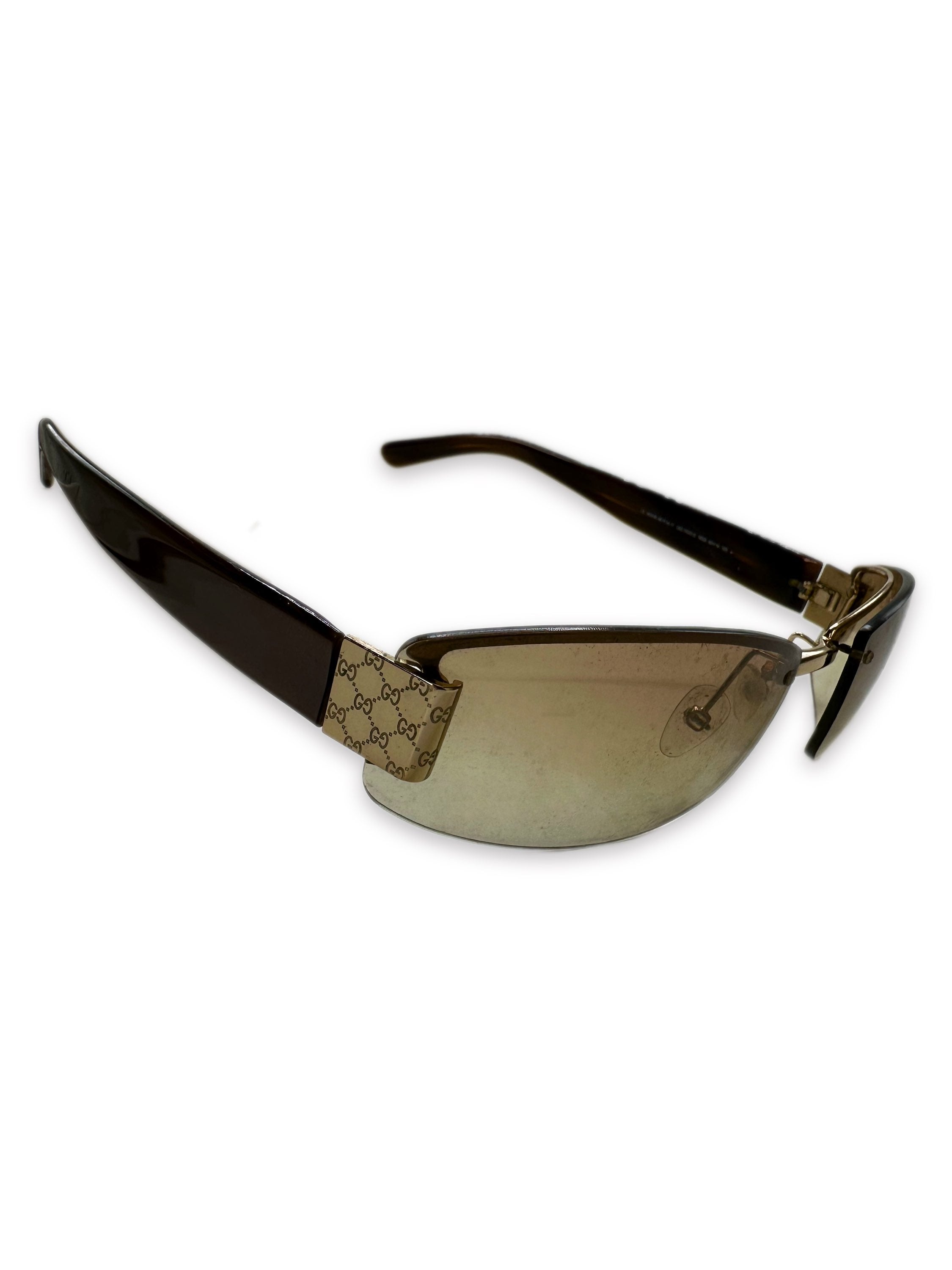 Gucci GG Monogram Rimless Warm Tint Sunglasses