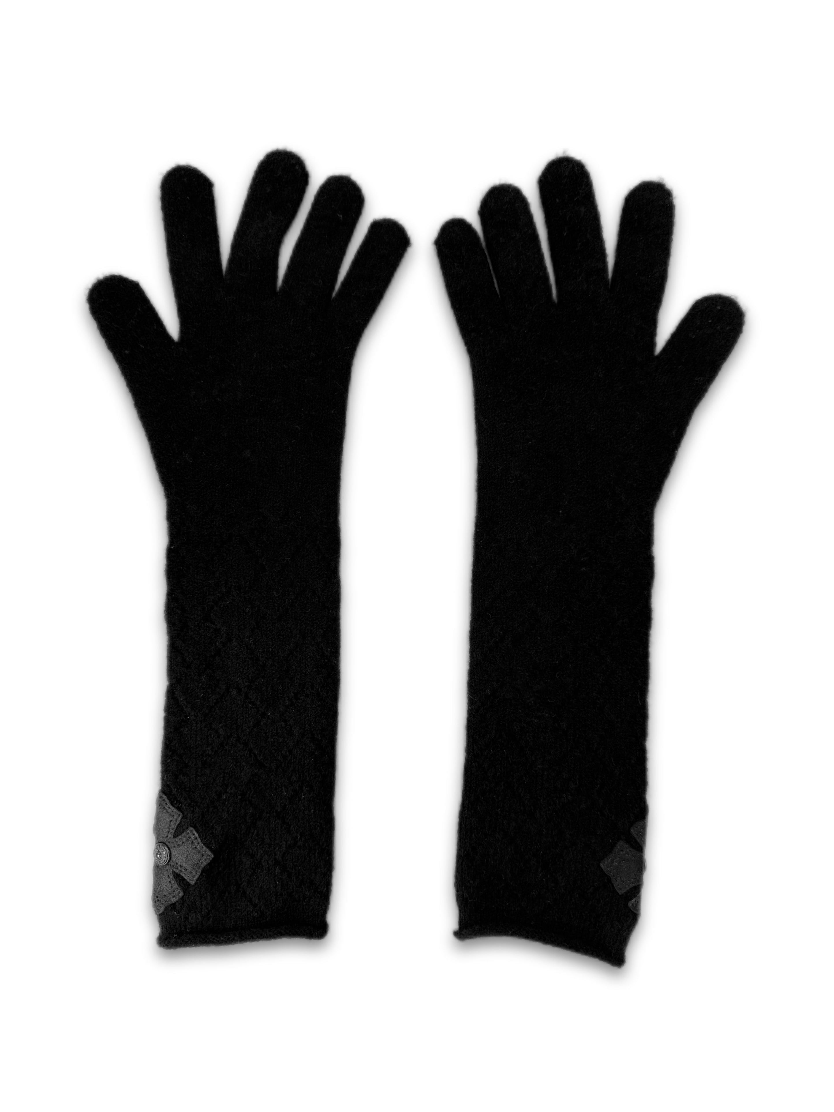 Chrome Hearts ‘Cross’ Patch .925 Silver Lace Long Gloves