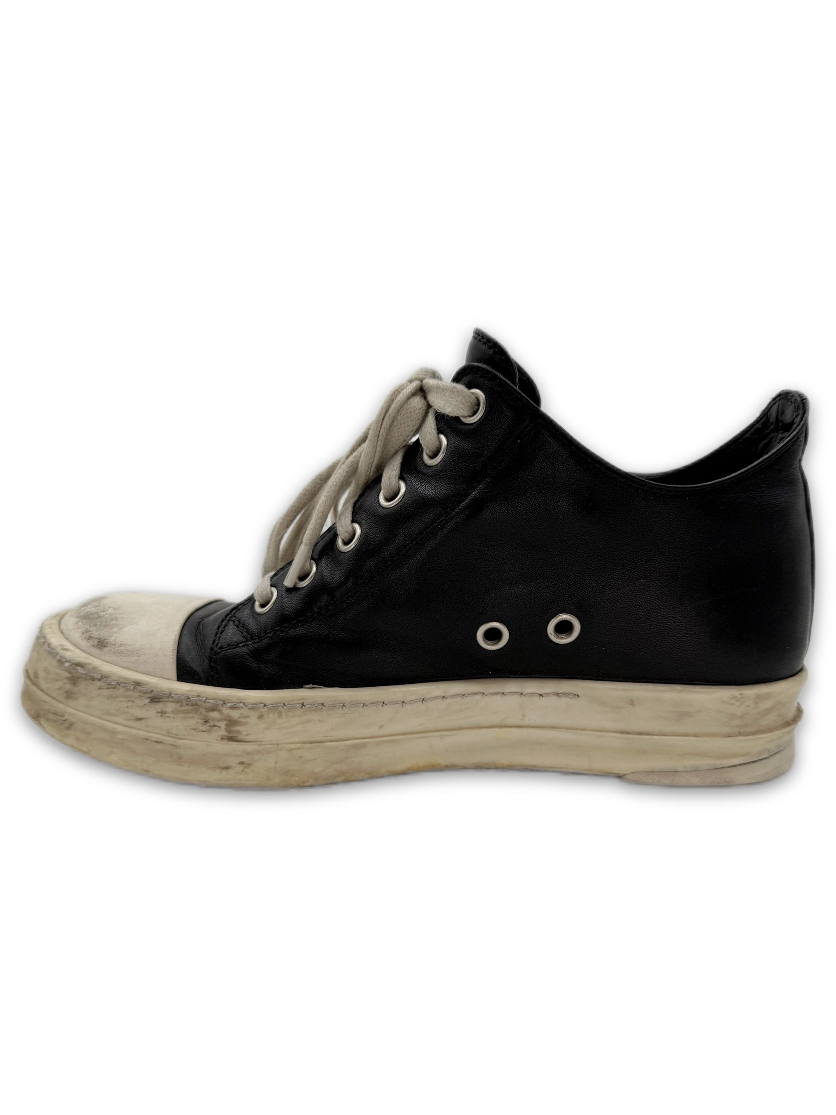 Rick Owens ‘Ramone’ Low-top Black Leather Sneakers