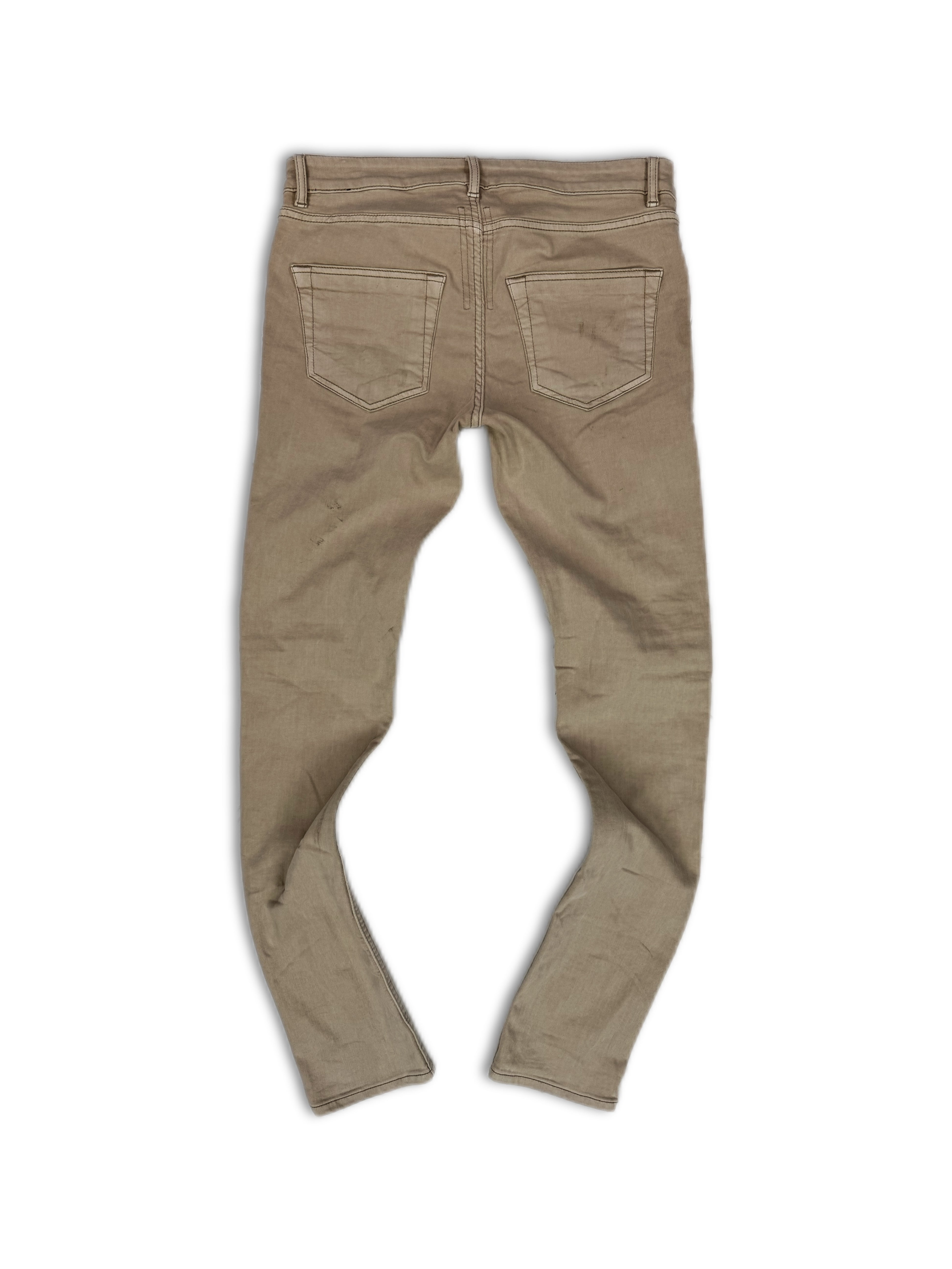 Rick Owens Beige ‘5 Pocket’ Skinny Cut Denim