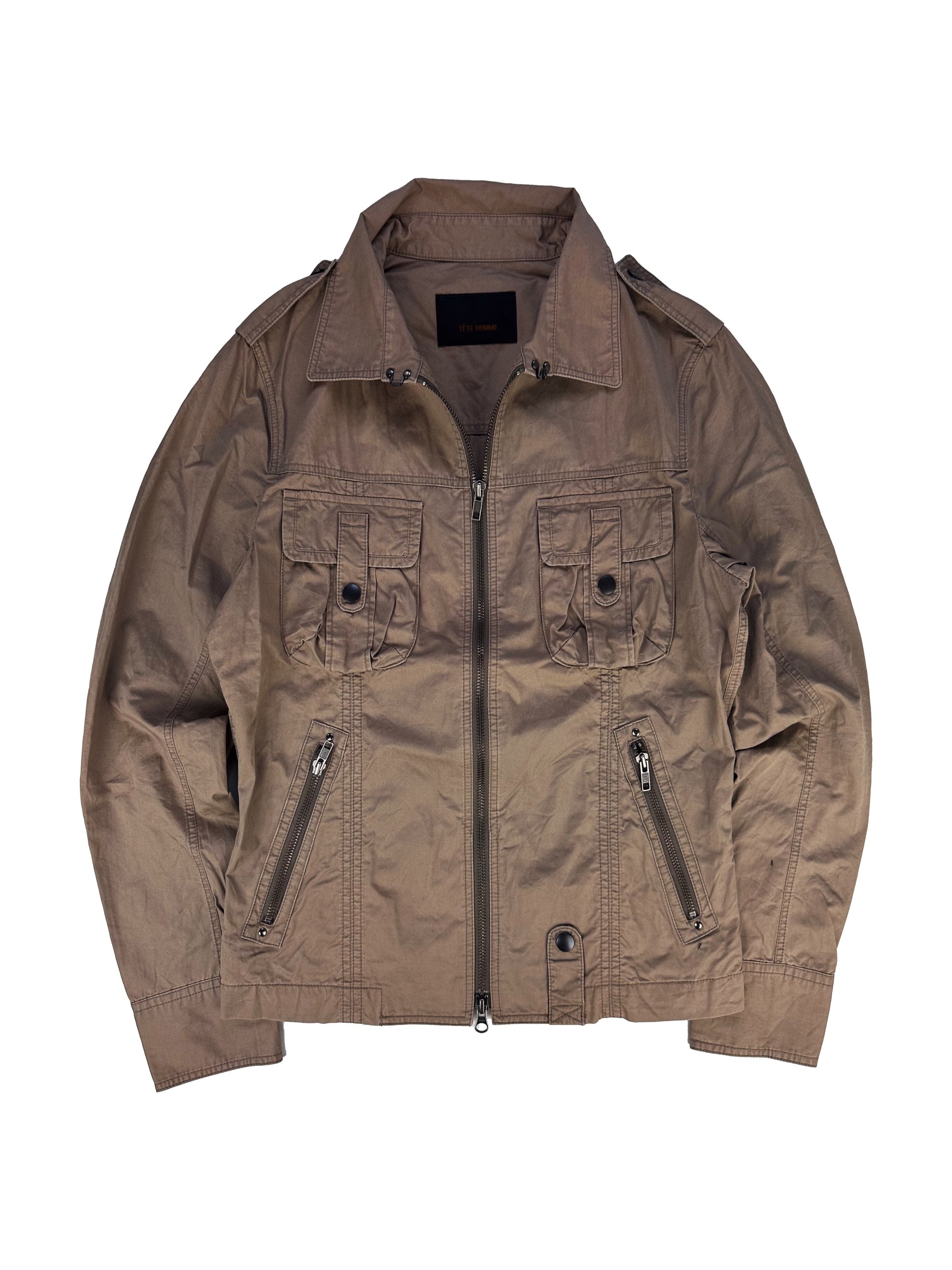Tete Homme Tan Multi Pocket Utility Cargo Jacket