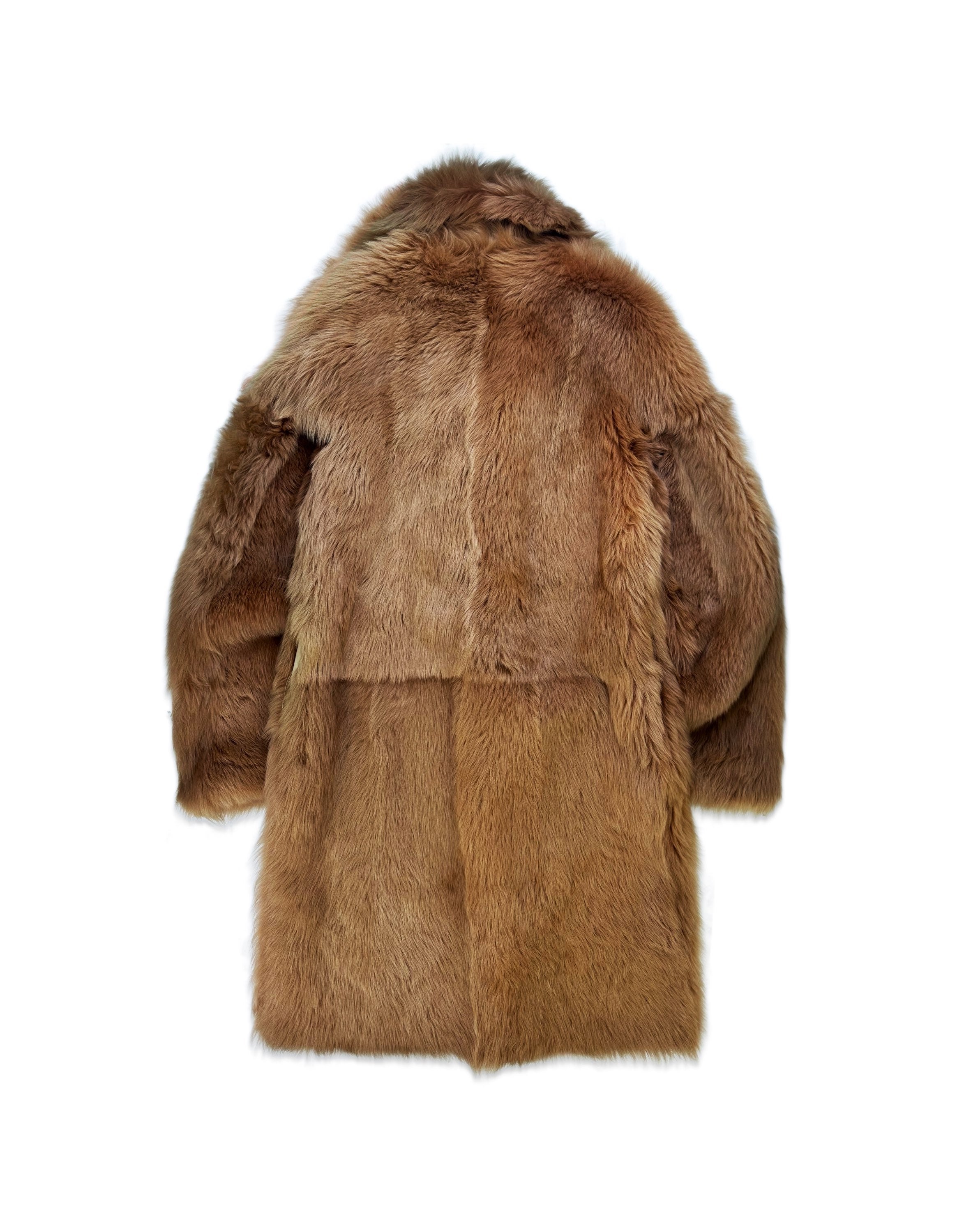 AW00 Helmut Lang ‘Rabbit Fur’ Tan Zippered Trench Coat