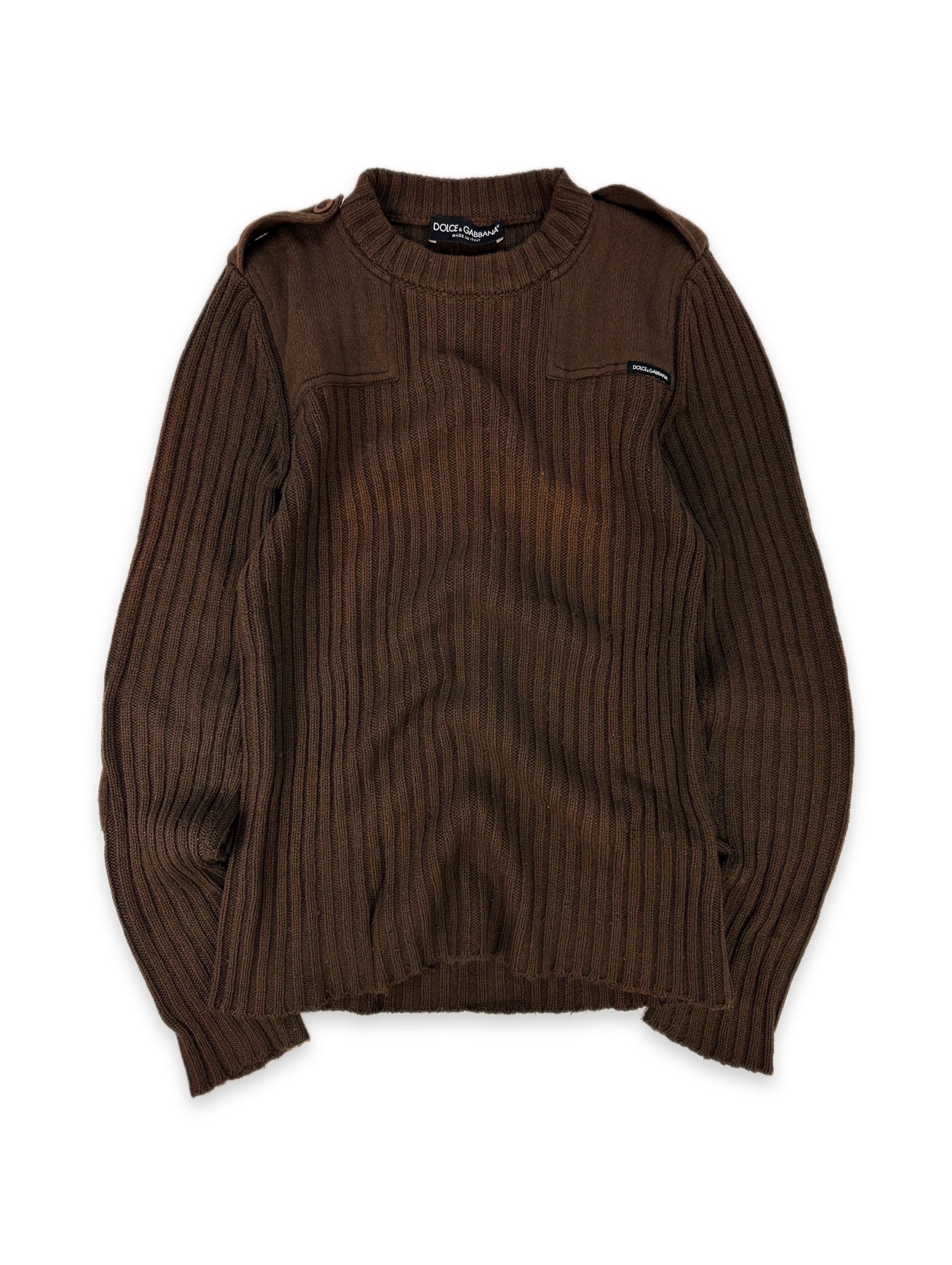 00s Dolce & Gabbana Sun Faded Brown Knitted Sweater