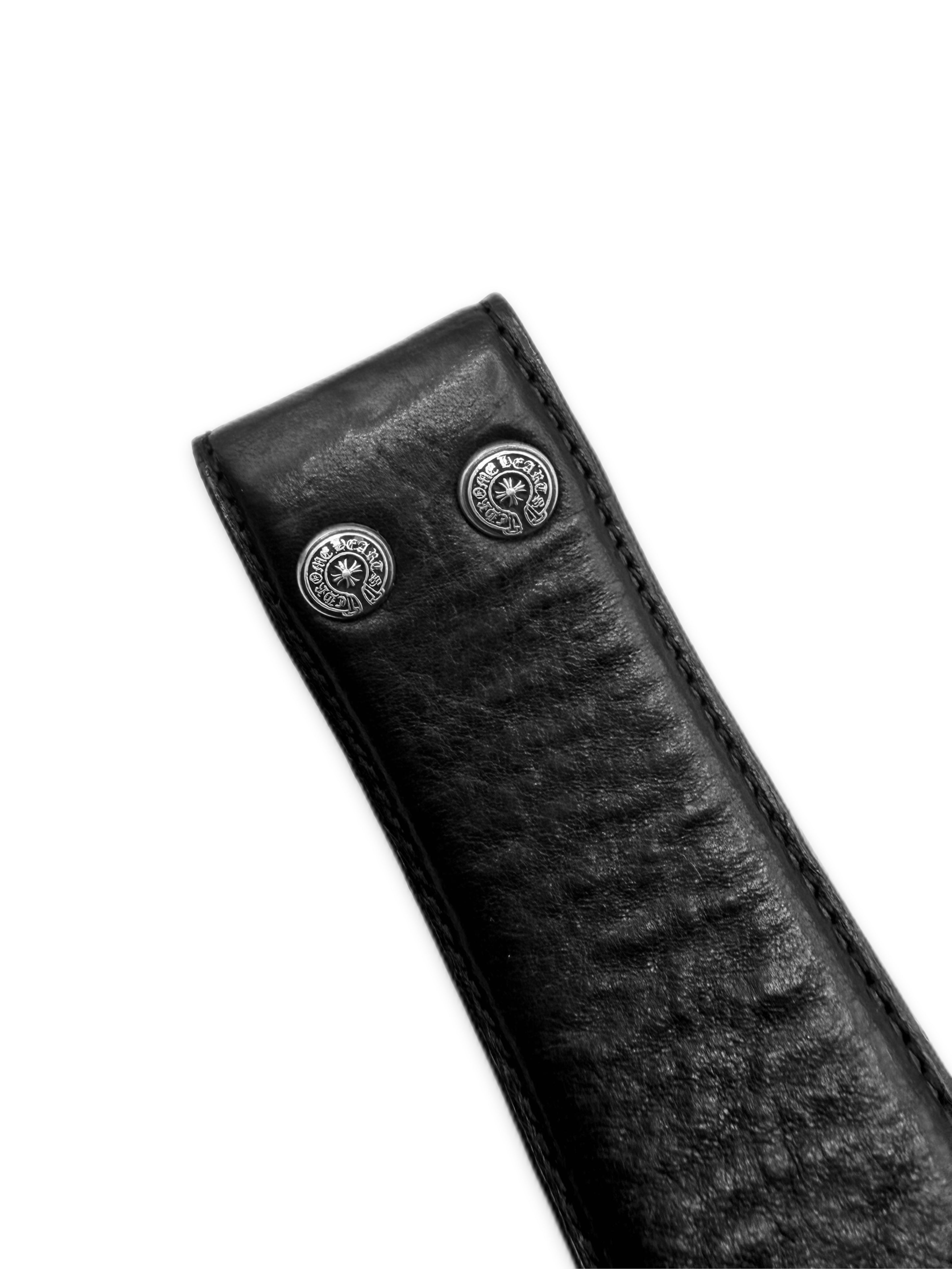 Chrome Hearts Black Leather .925 Silver Belt
