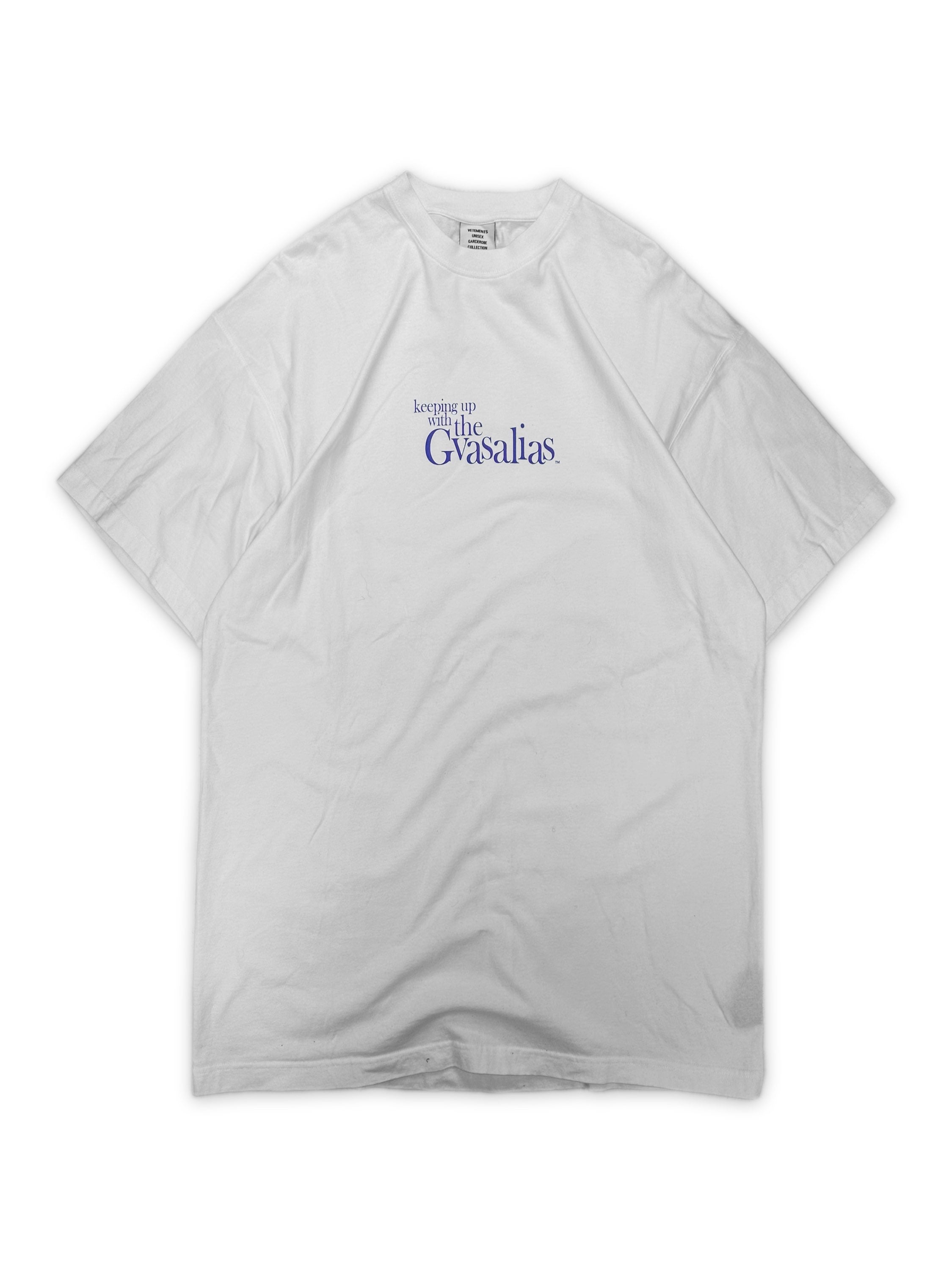 Vêtements ‘Keeping Up with the Gvaslia’s’ White Oversized Slogan T-Shirt