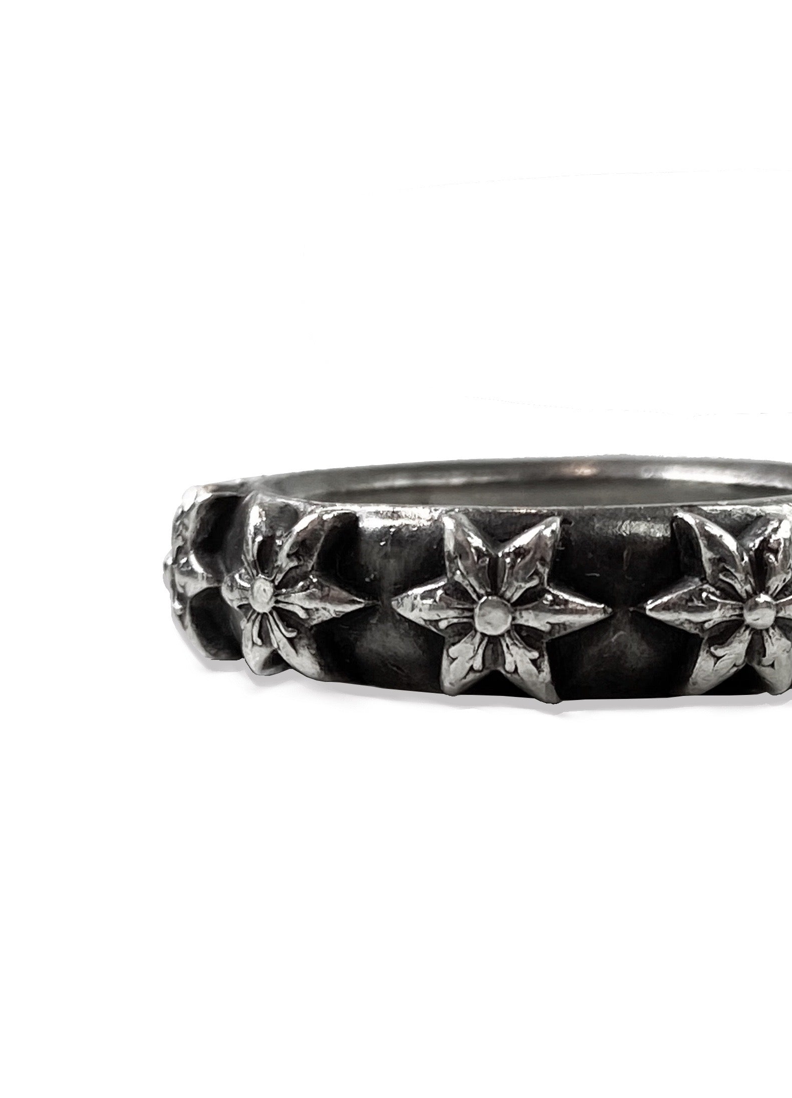 2000 Chrome Hearts .925 Silver Etched Star Ring