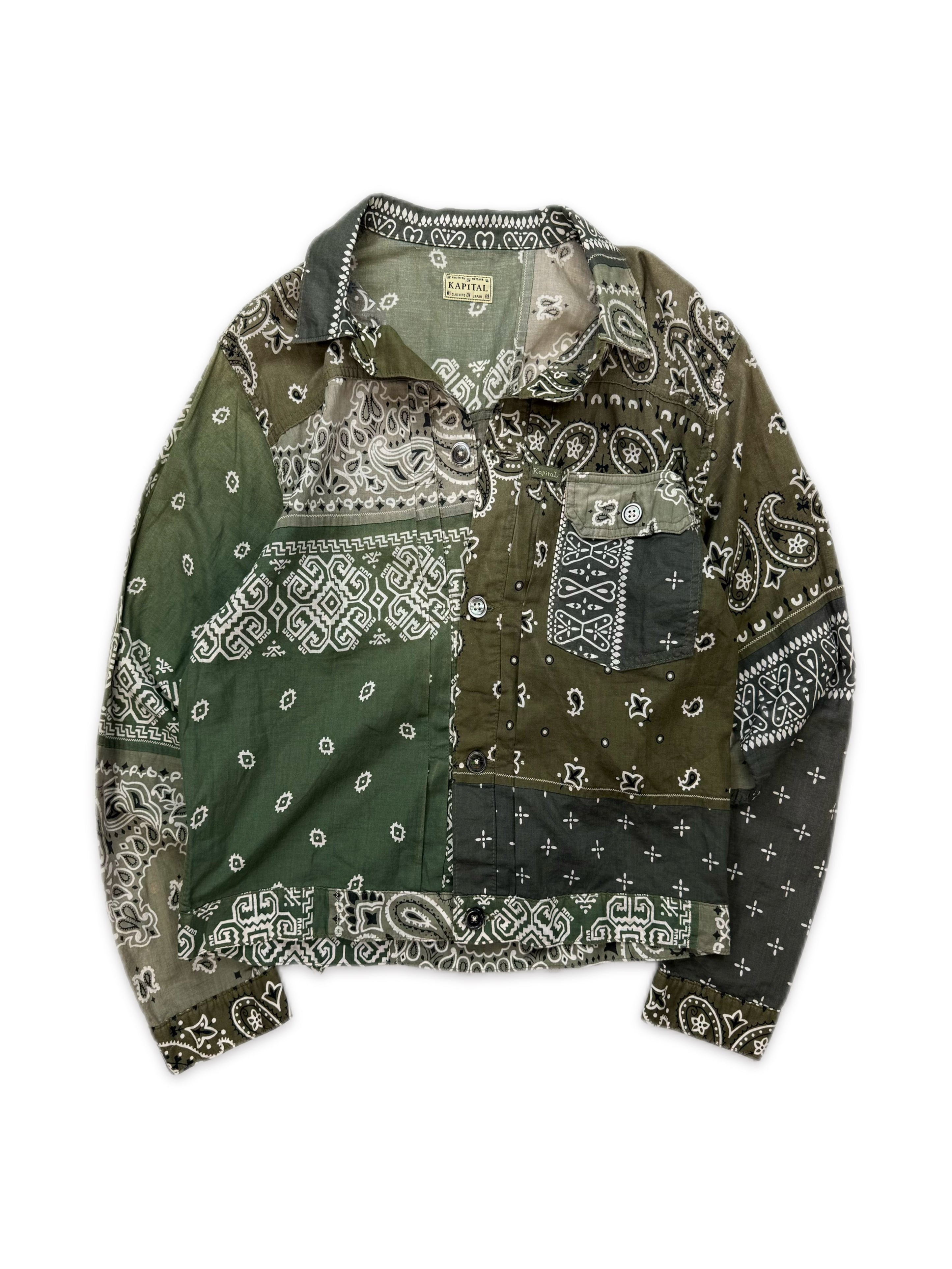 Kapital Bandana Paisley Reconstructed Green Jacket