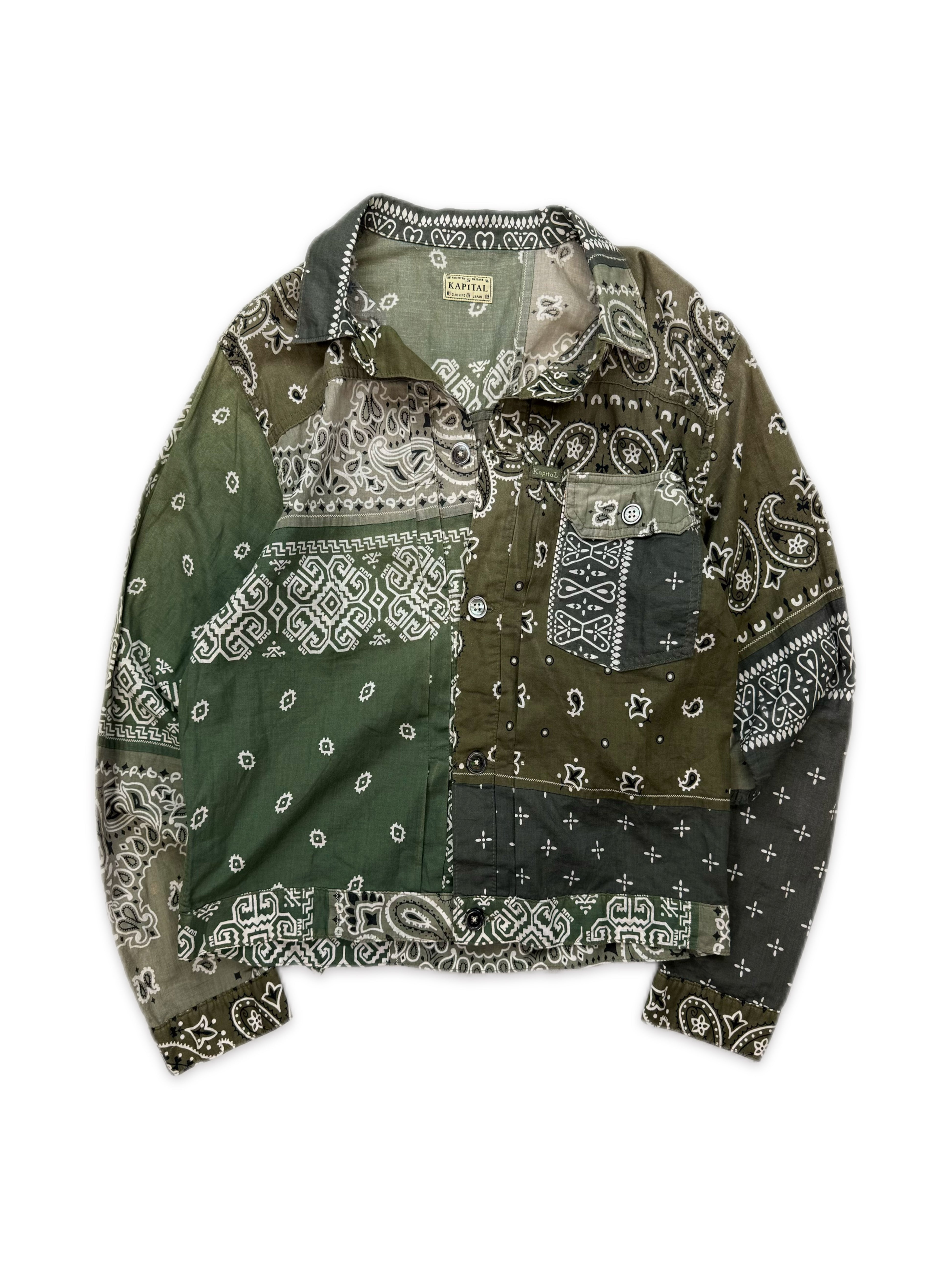 Kapital Bandana Paisley Reconstructed Green Jacket