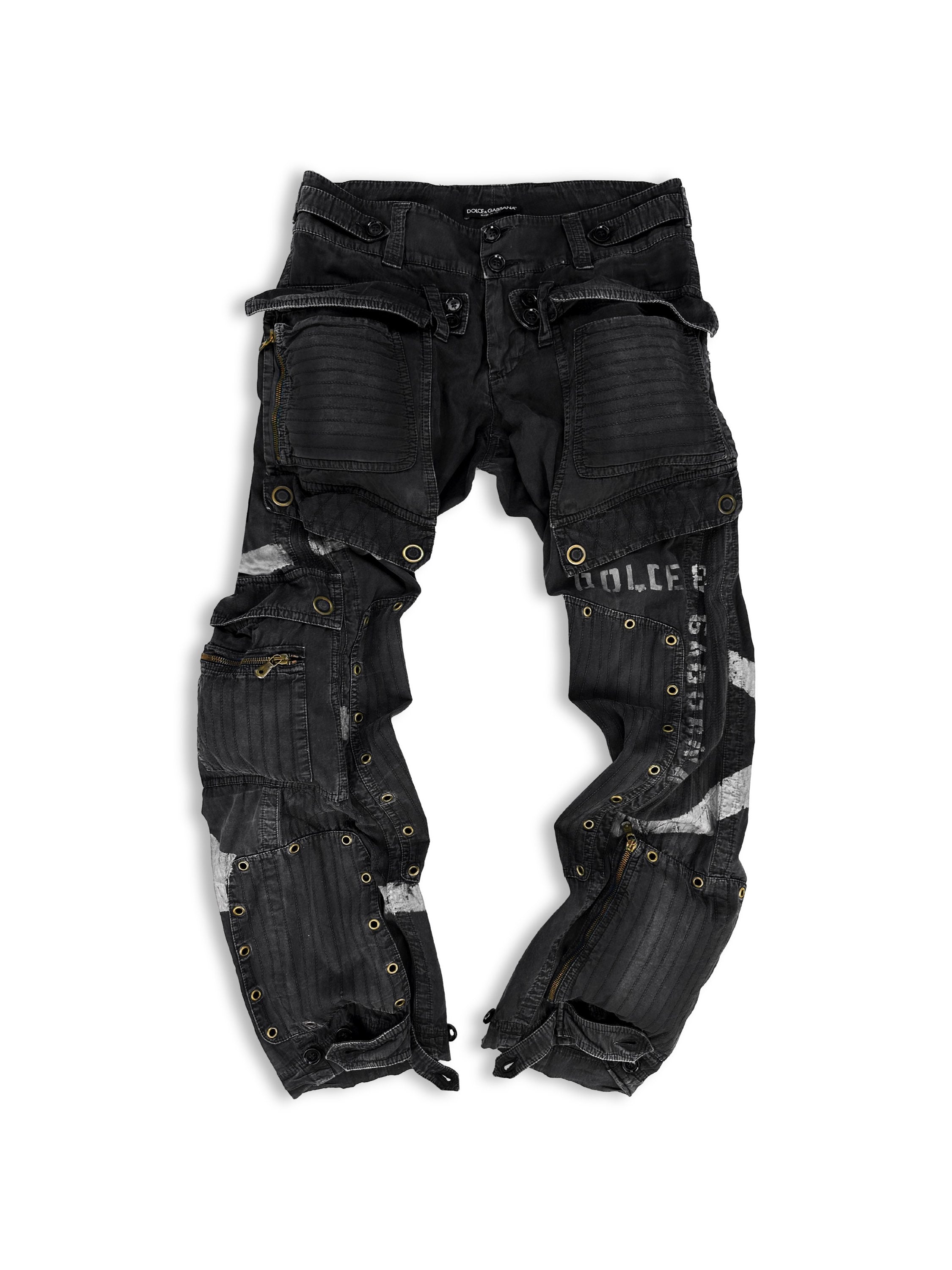 SS02 Dolce & Gabbana ‘Aviation’ 3D Reinforced Painted Cargo Pants