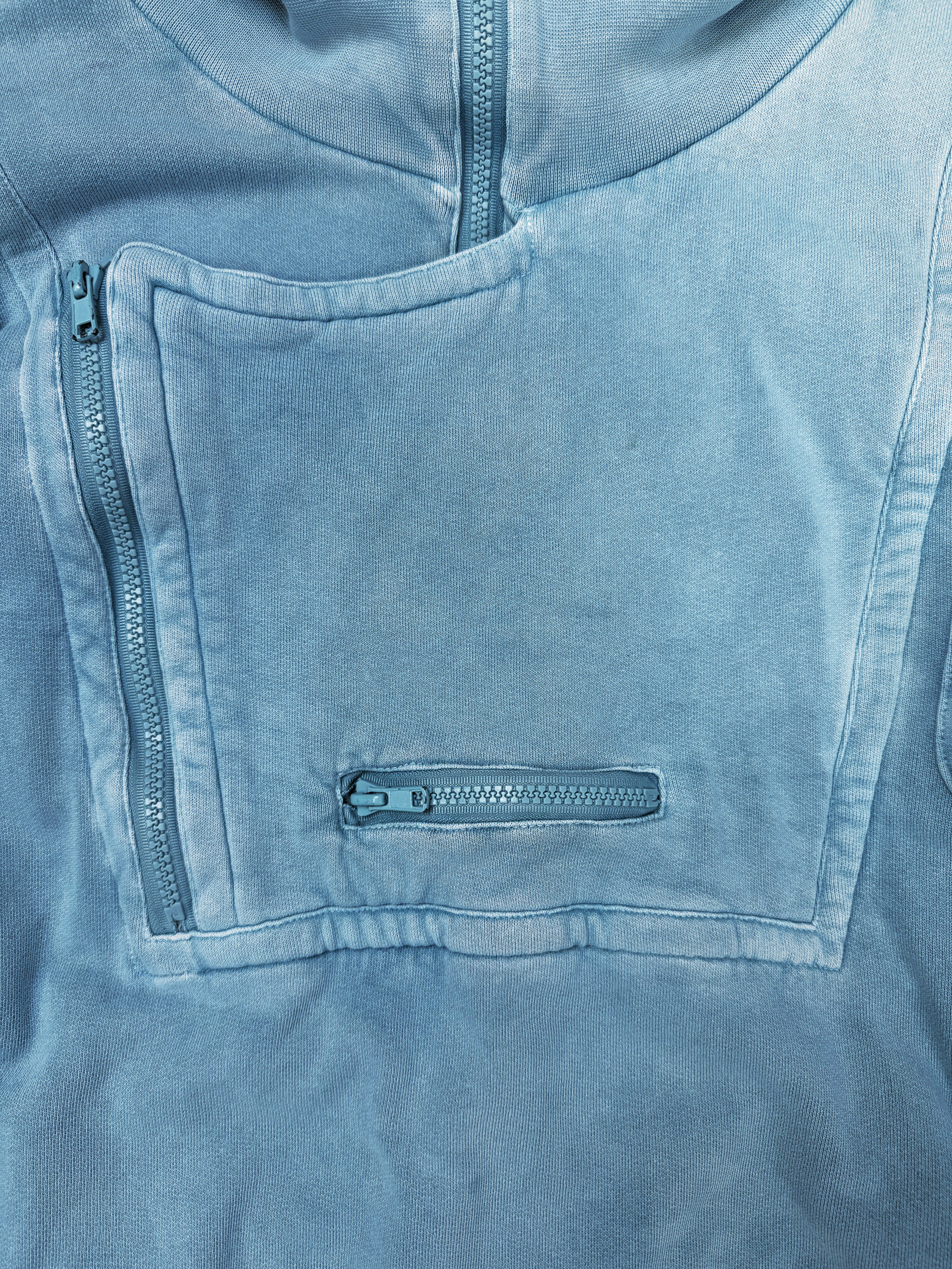 AW04 Raf Simons ‘Waves’ Multi Pocket Teal Blue Cargo Hoodie