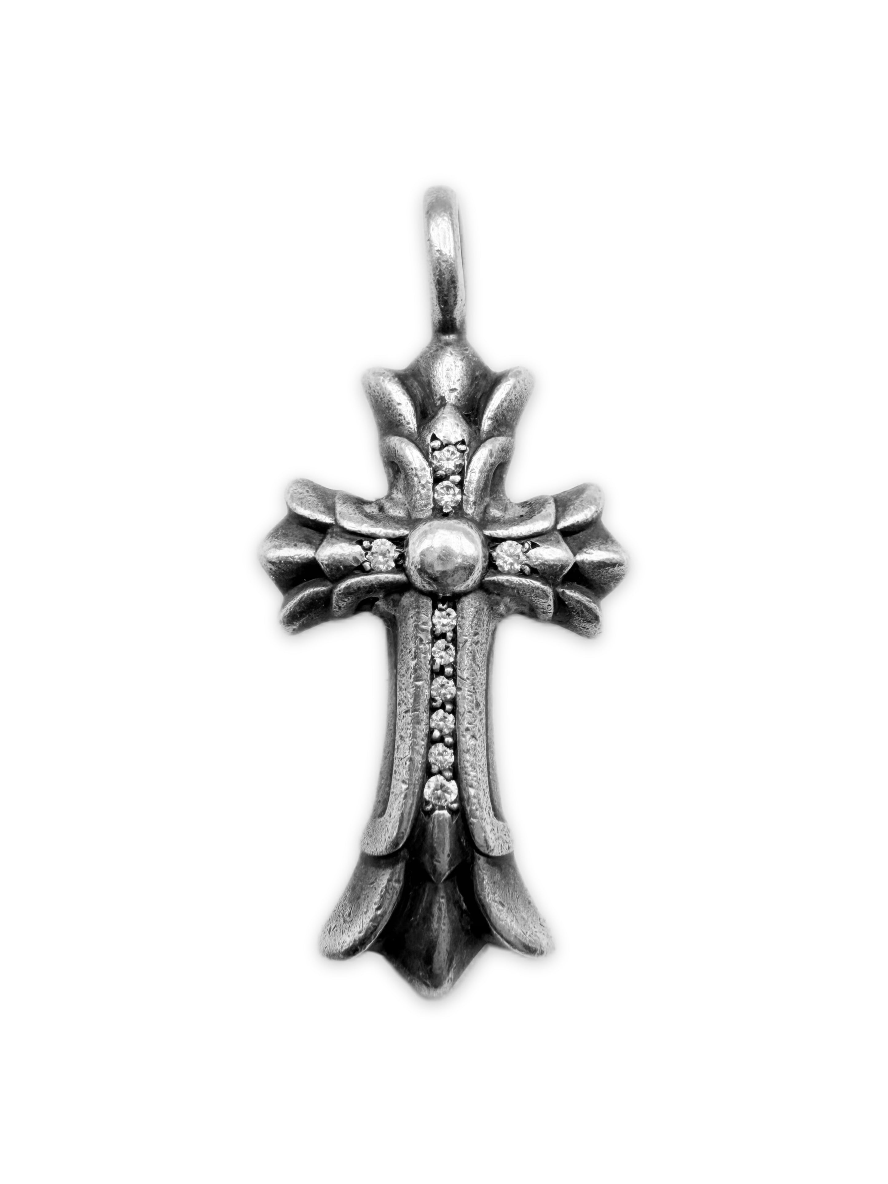 Chrome Hearts Pavé Double Cross Diamond Factory Set Pendant