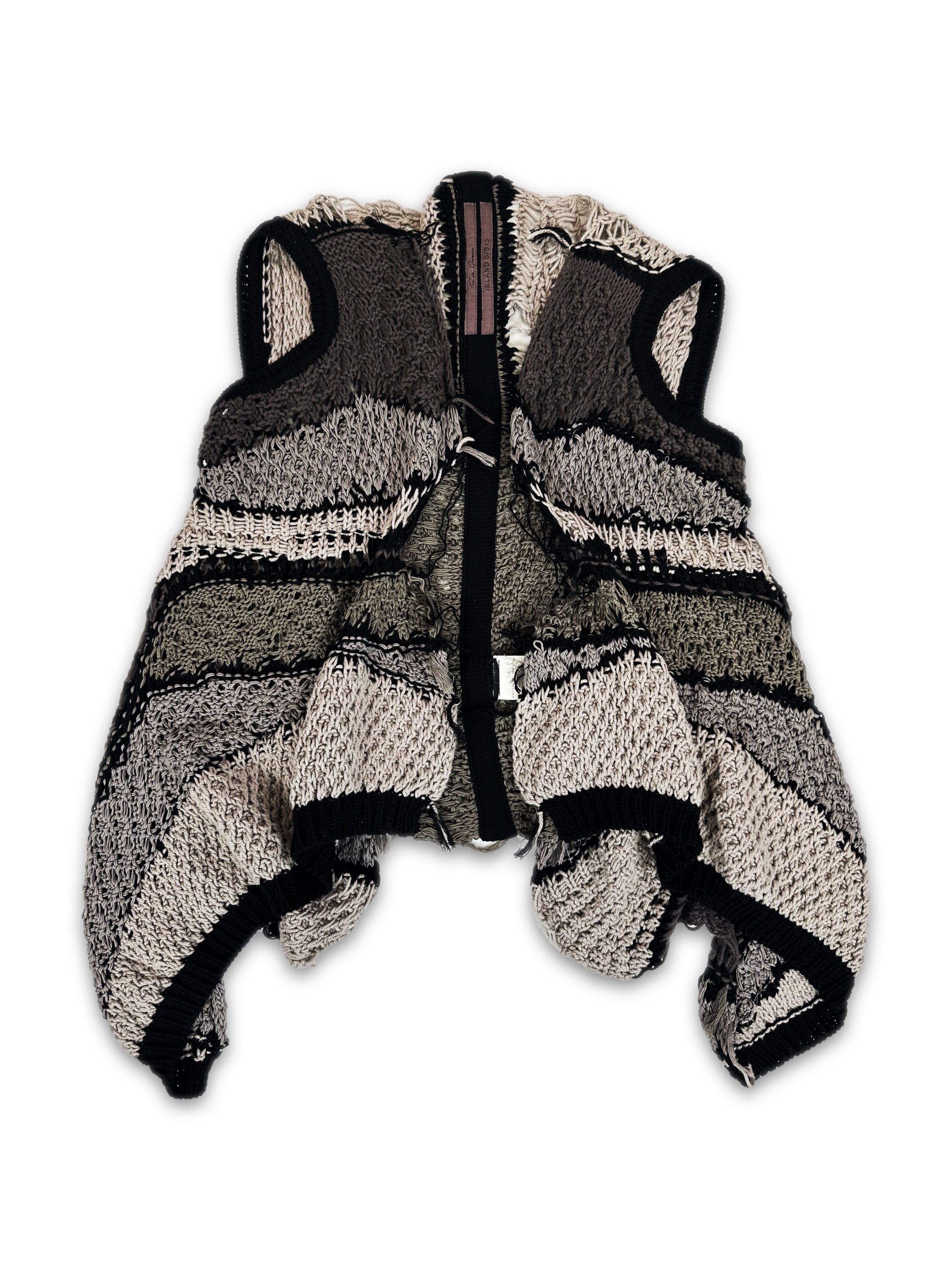 SS13 Rick Owens ‘Island’ Loose Gauge Sleeveless Knit Sweater