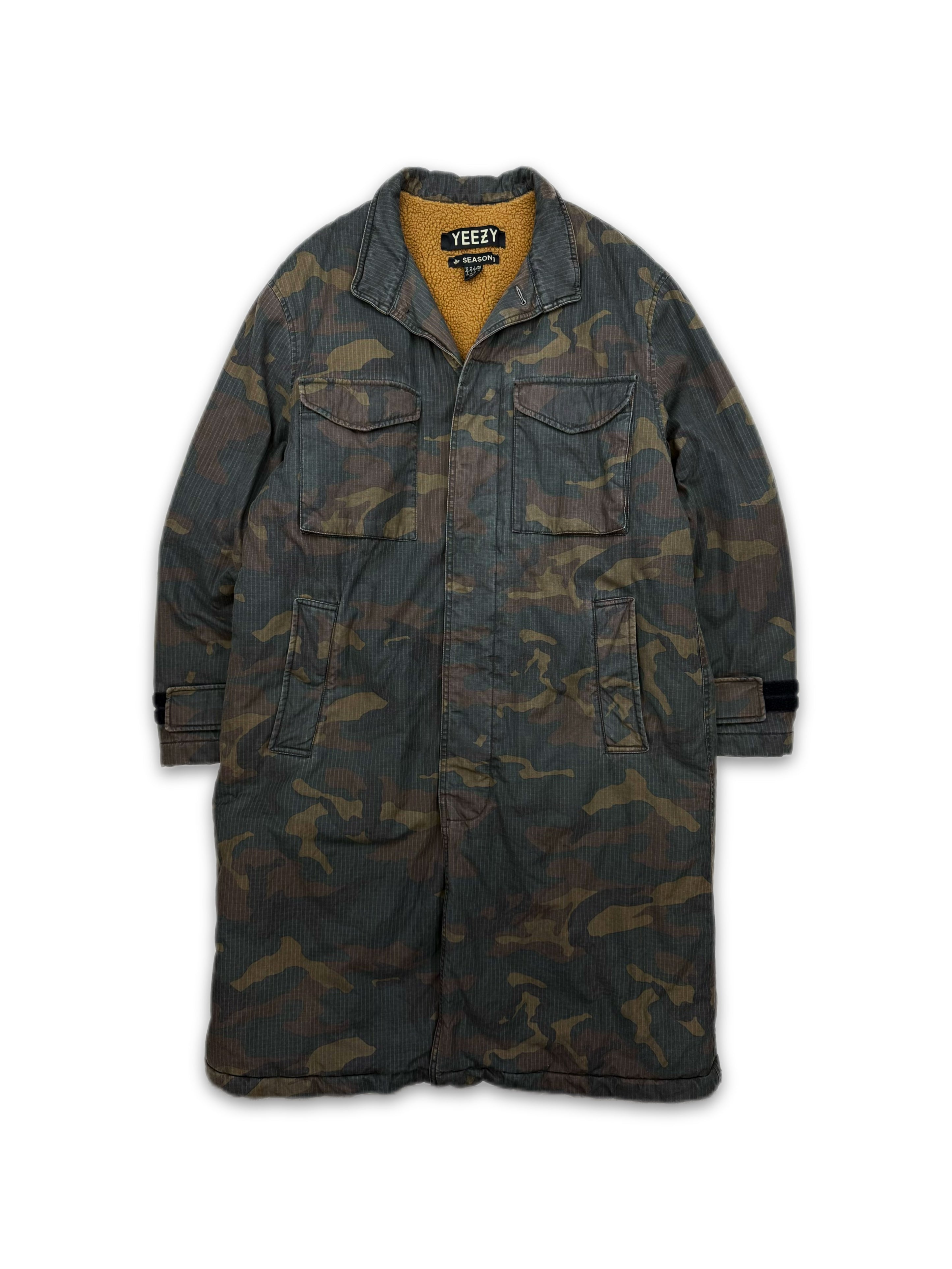 Yeezy Season 1 Green Camo Shearling Lined Trench Coat
