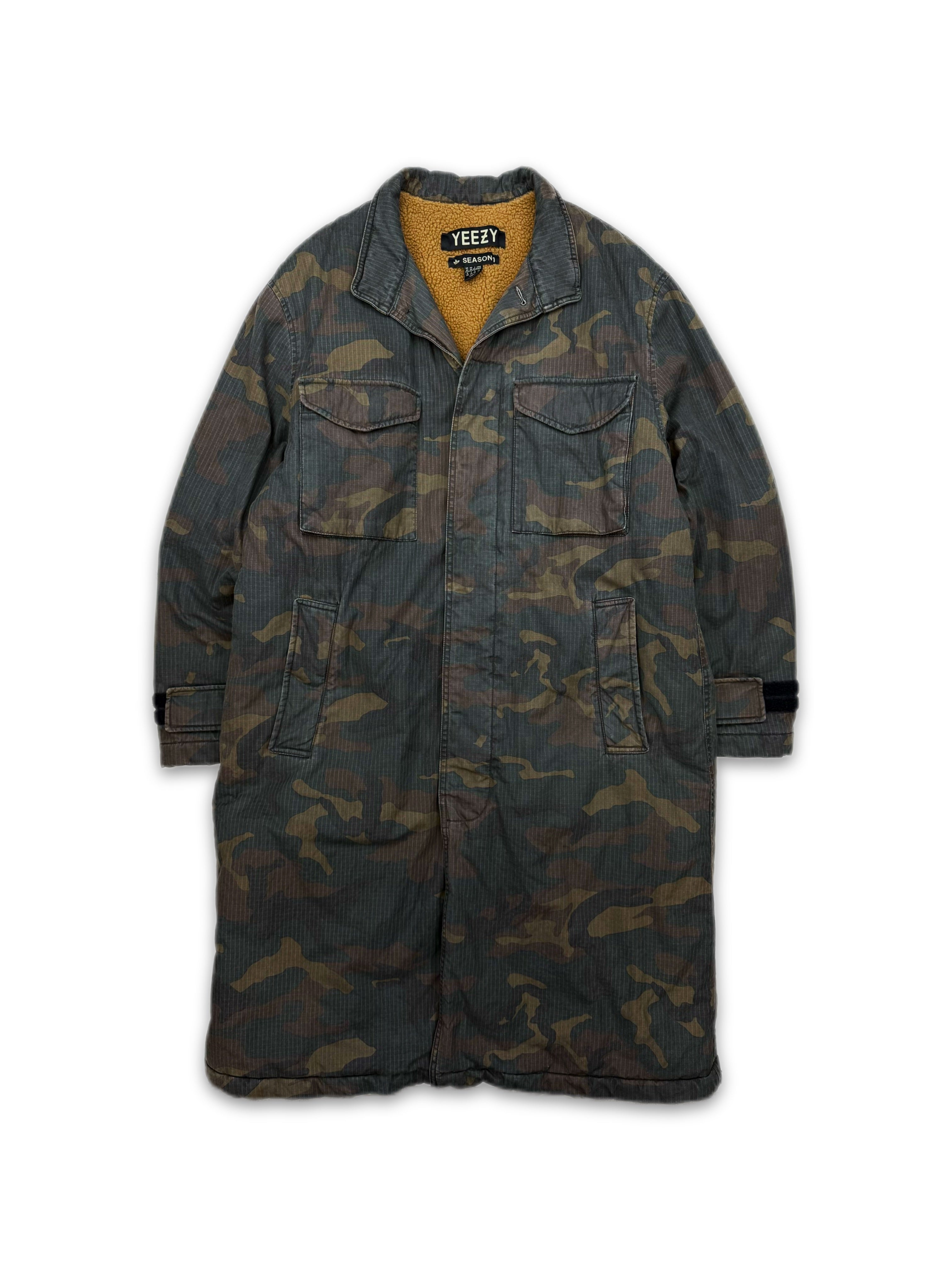 Yeezy Season 1 Green Camo Shearling Lined Trench Coat