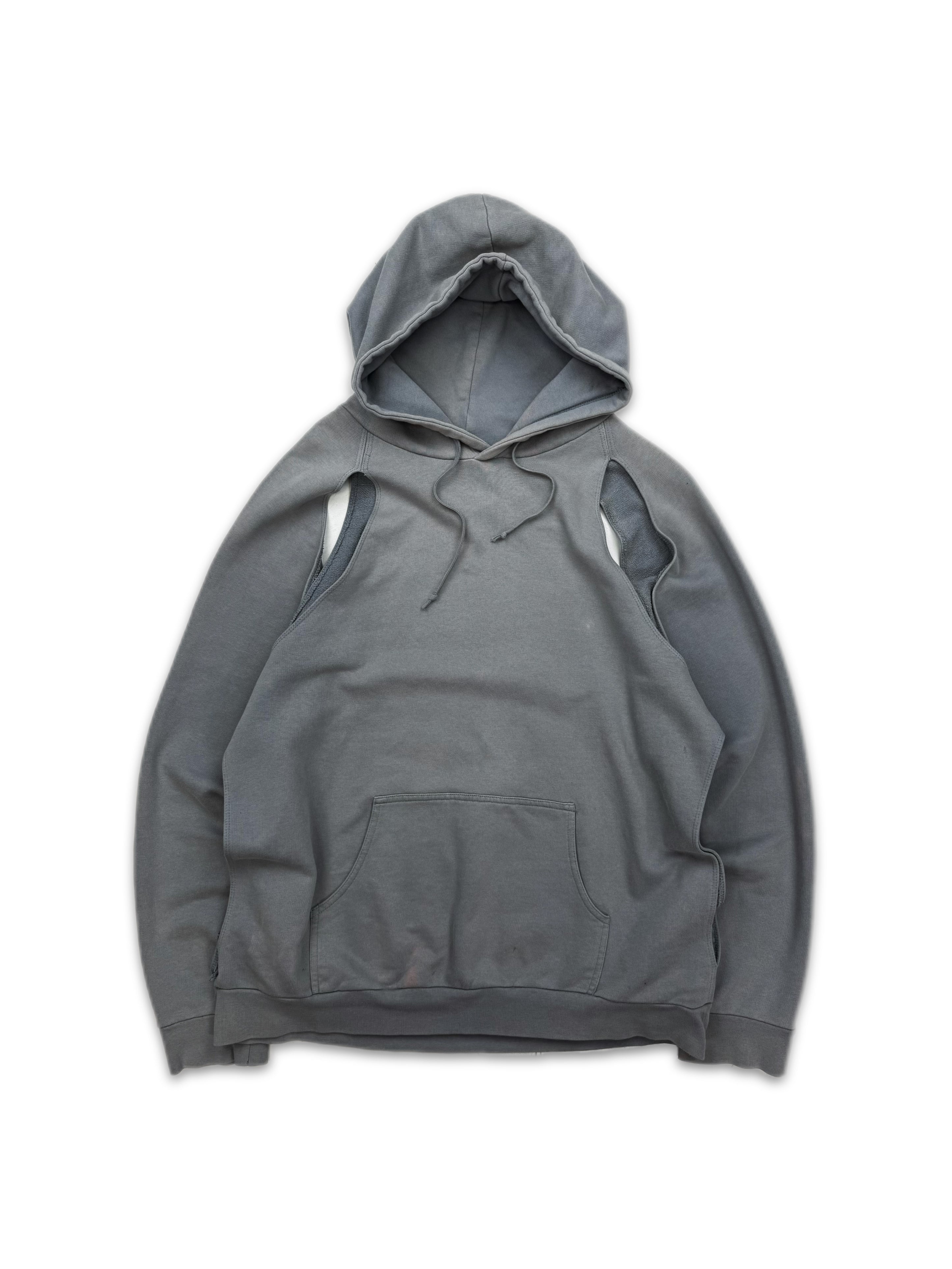 SS06 Raf Simons ‘Icarus Surgit’ Cut Out Slit Washed Hoodie