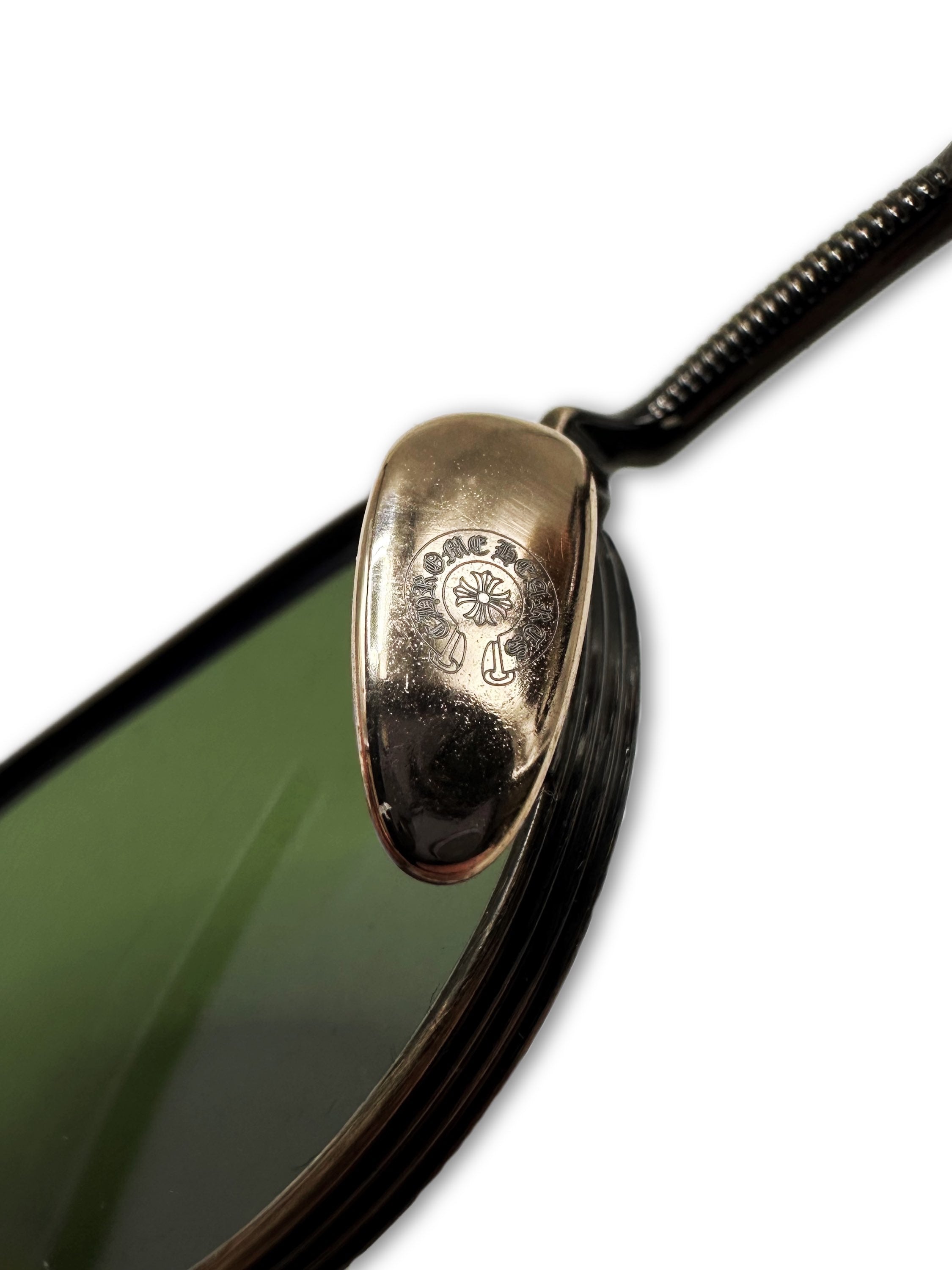 Chrome Hearts ‘Clitoral’ Green Tint Oval .925 Silver Sunglasses